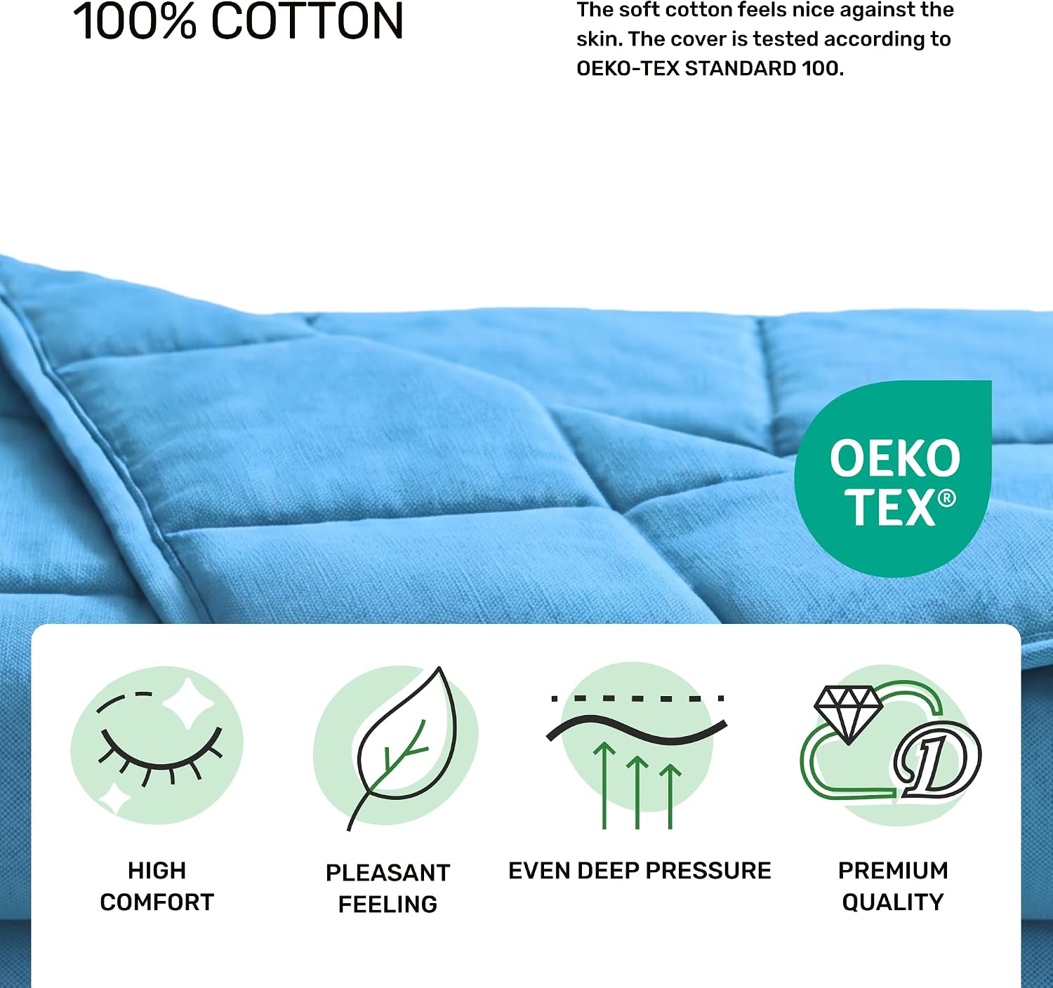 Thumbnail 3 de Dailydream NIVG1010 Weighted Blanket, 135 x 200 cm, 7 kg, Cotton