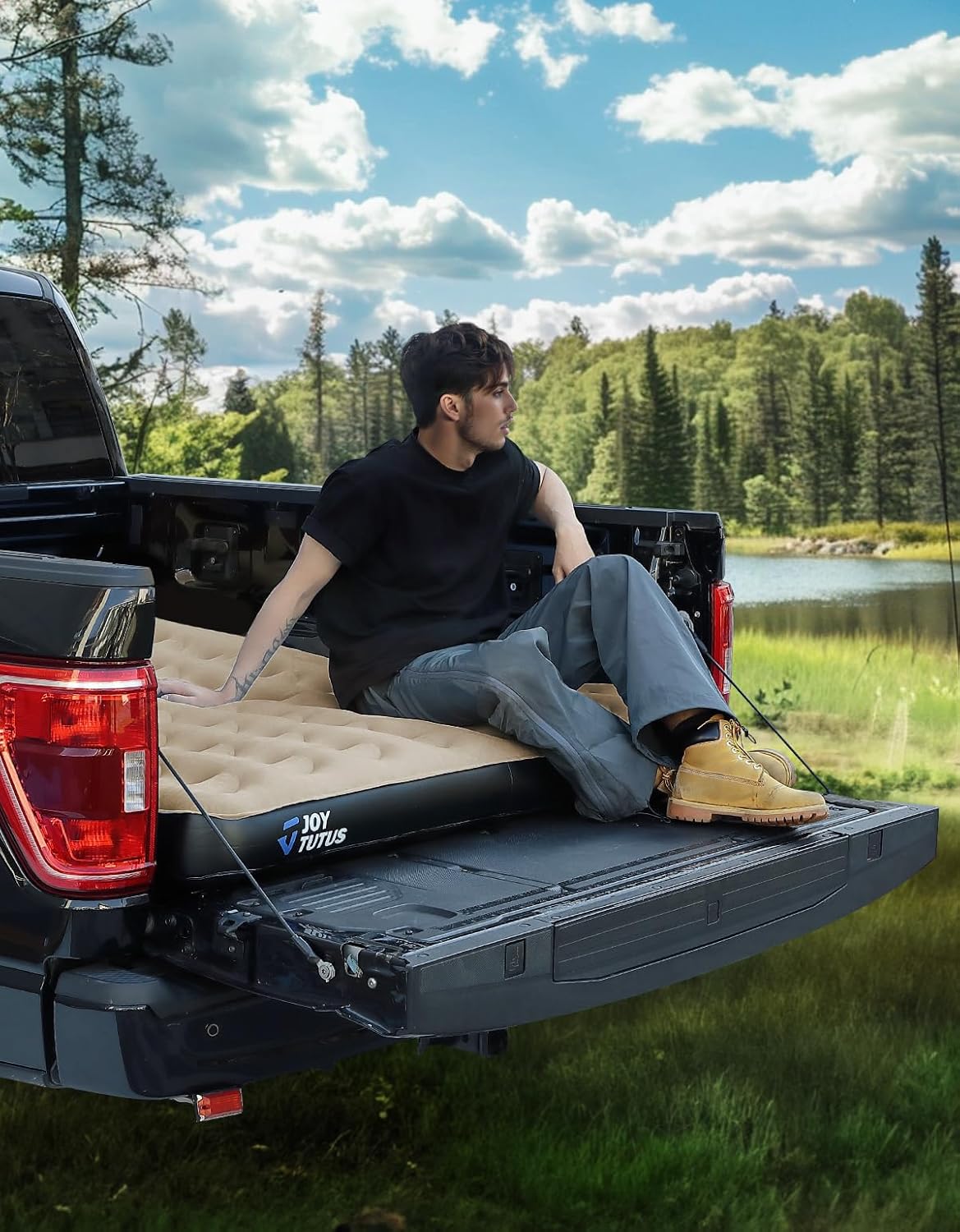 Detalle 2 de JOYTUTUS Truck Bed Air Mattress (5.5–5.8Ft) with Built-in Air Pump, Full Size Short Beds