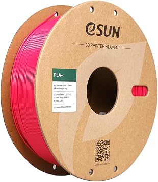 Detalle de eSUN Filamento PLA+ 1.75mm, Rojo Claro para Impresora 3D 🖨