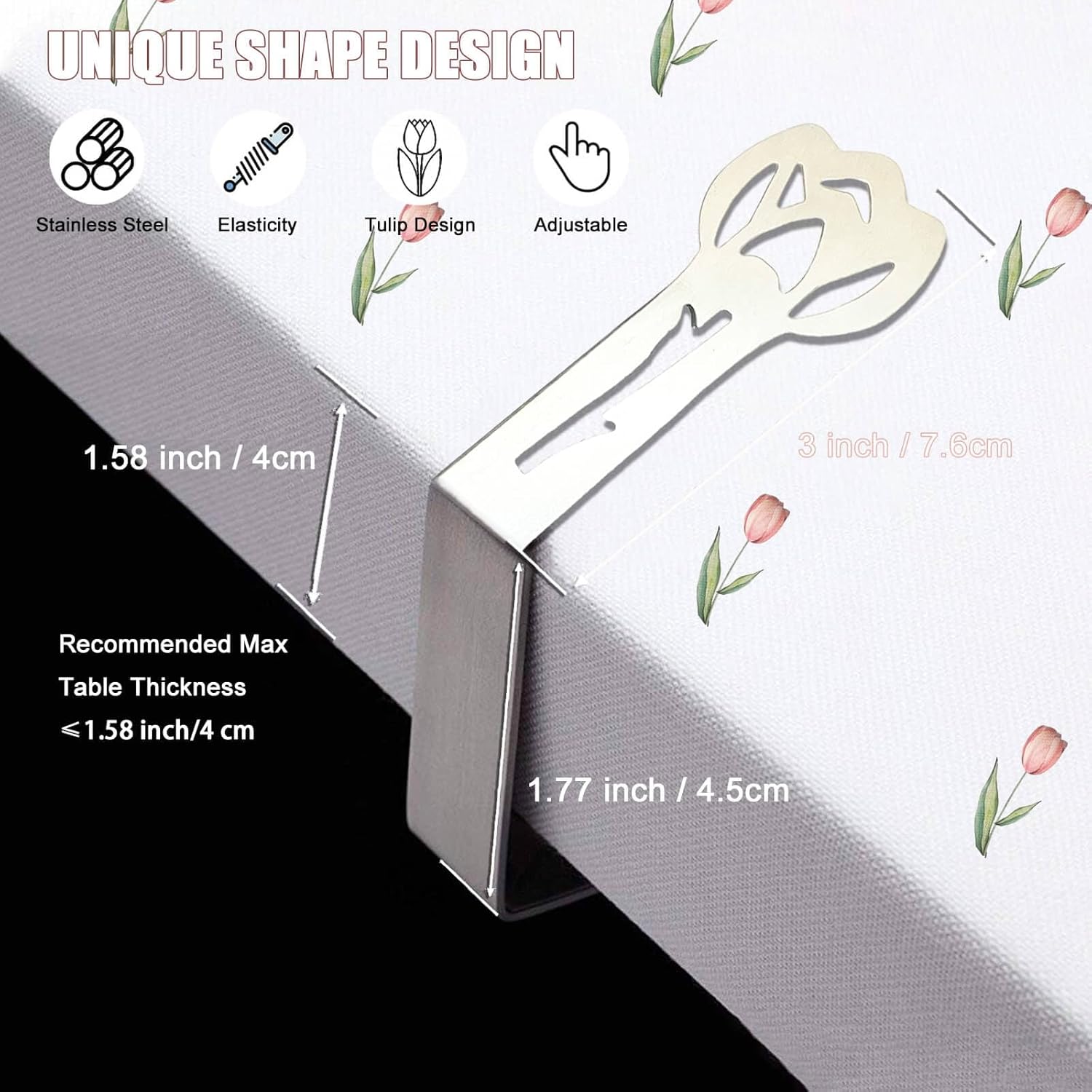 Thumbnail 1 de CUNGLIN Tablecloth Clips 10 Pack (Tulip Shape) for Outdoor Thick Tables