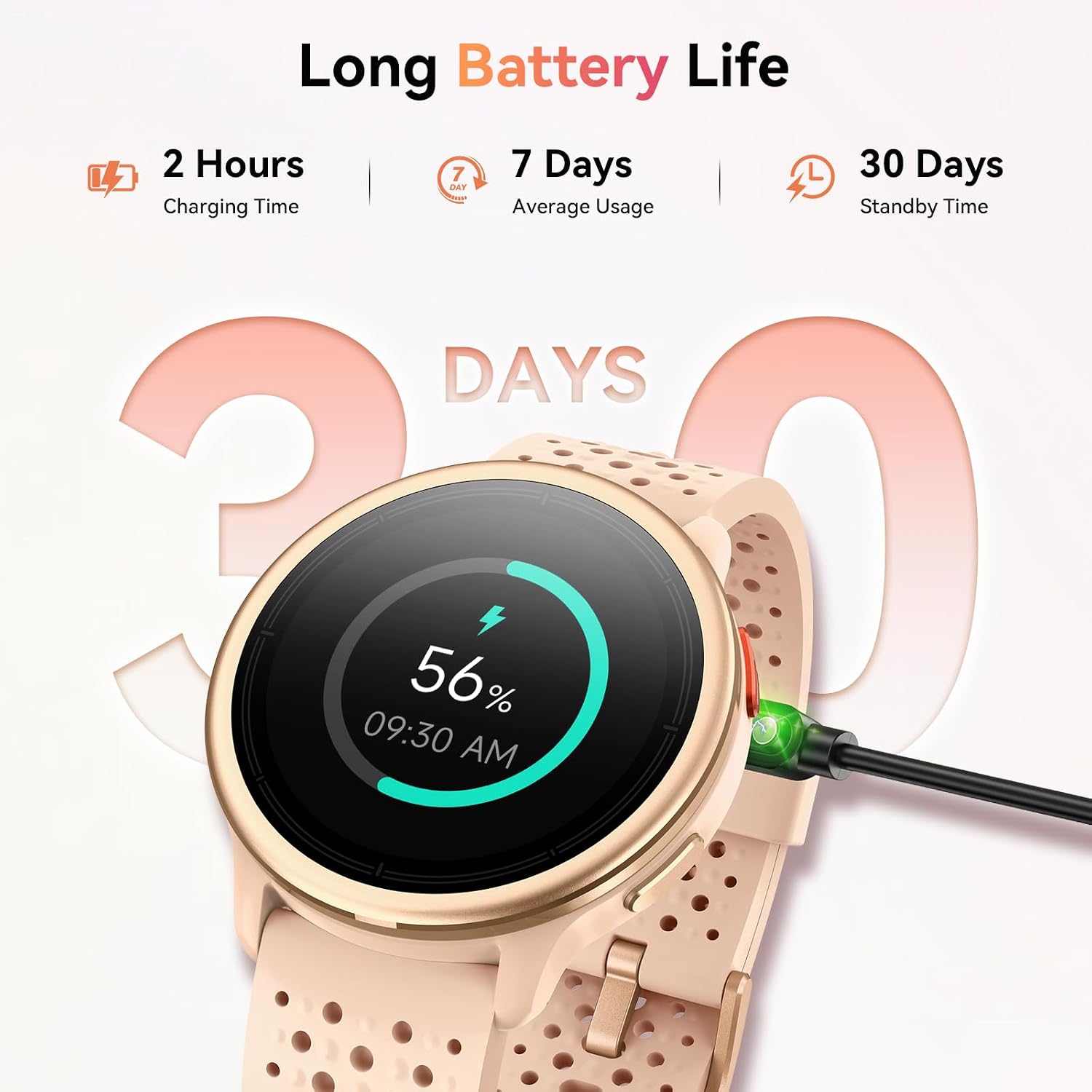 Detalle de Tensky Women's Smart Watch: 1.27" Round Fitness Tracker with 120+ Modes, 2 Straps & Health Monitoring