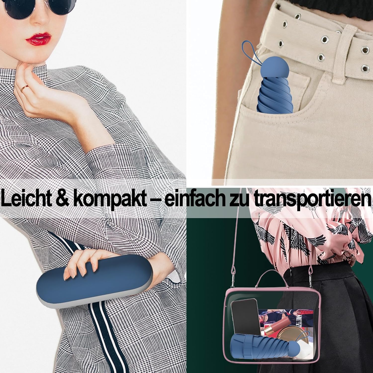 Detalle de Copulan Kompakter Mini-Reiseschirm – ultraleicht, umweltfreundlich und zuverlässig