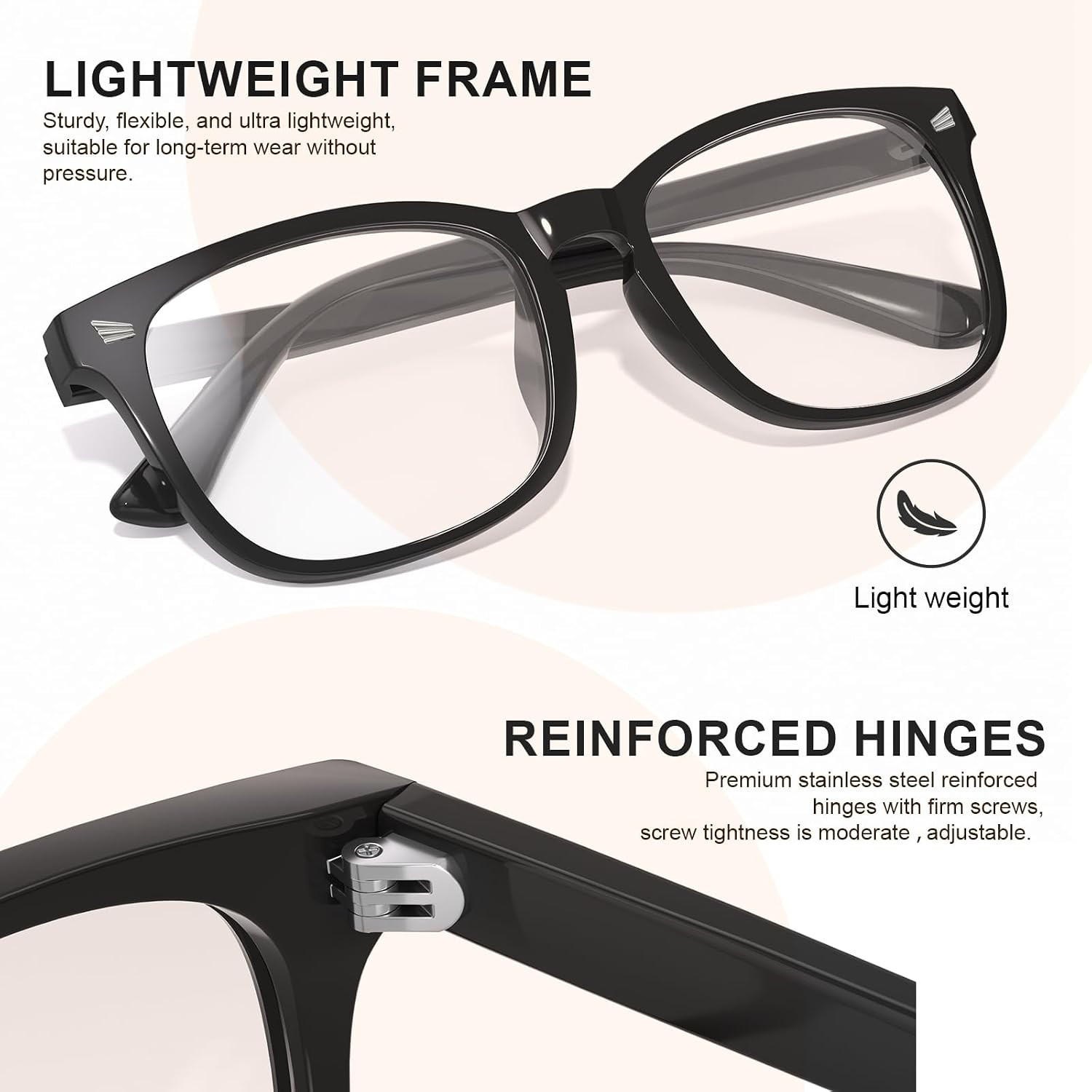 Thumbnail 3 de hunsquer Blue Light Glasses for Women and Men – Computer Blue Light Blocking Glasses