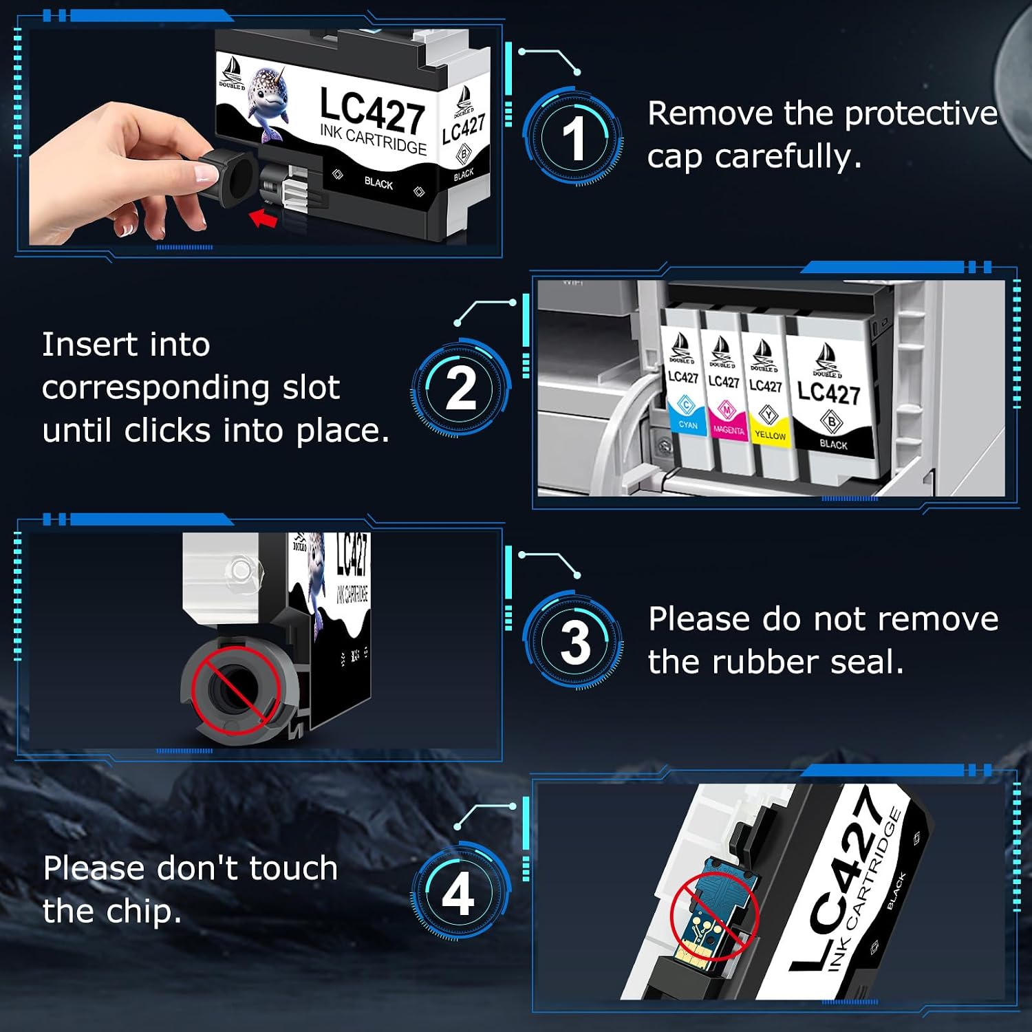 Thumbnail 5 de DOUBLE D LC427 Compatible Ink Cartridges for Brother: 4‑Pack LC427 Series