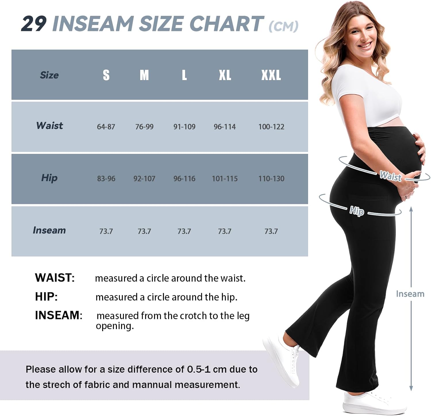 Thumbnail 6 de Leafigure Maternity Flare Leggings with Pockets (Over-the-Belly) for Yoga & Workouts