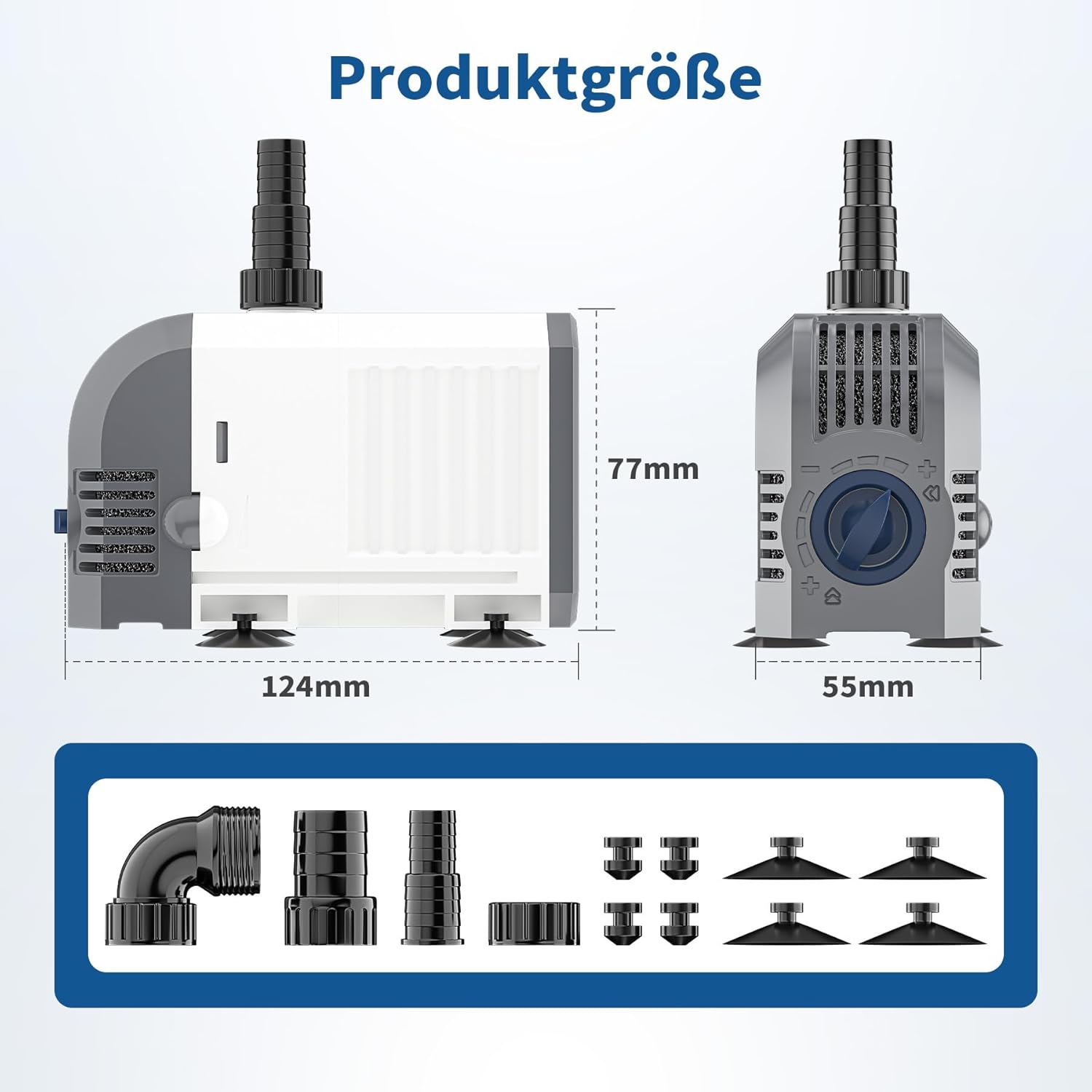 Detalle de Everfarel Pompa Acqua 25W 1500L/H: pompa sommersa silenziosa per laghetti, acquari e sistemi idroponici