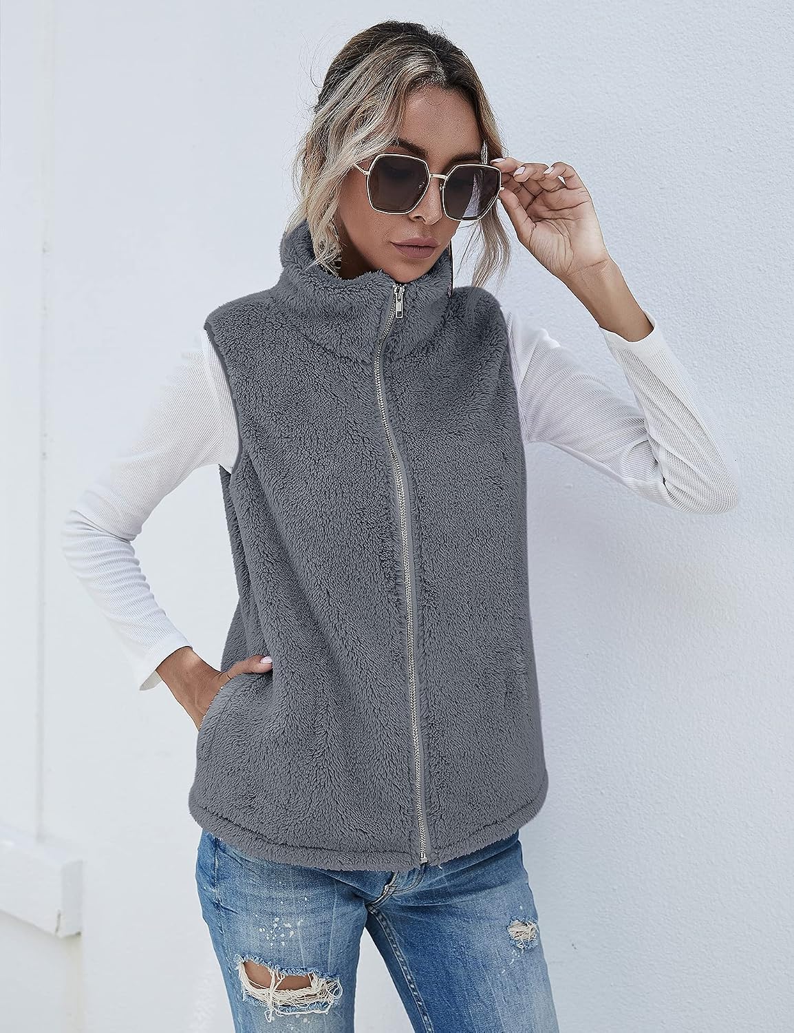Detalle 2 de Rapbin Teddy Fleece Weste Damen