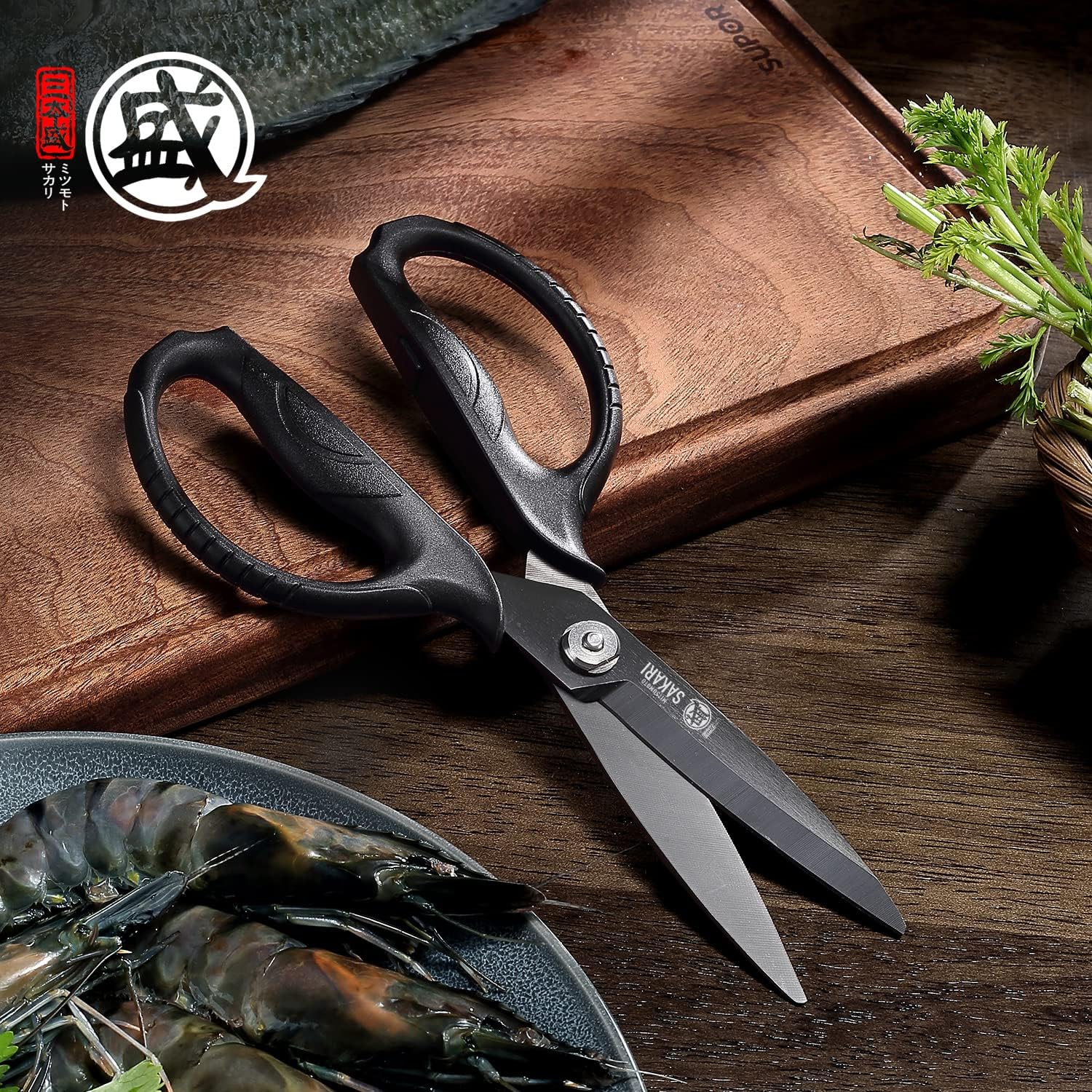 Thumbnail 6 de MITSUMOTO SAKARI Japanese Kitchen Scissors afneembare keukenschaar met gekartelde bladen