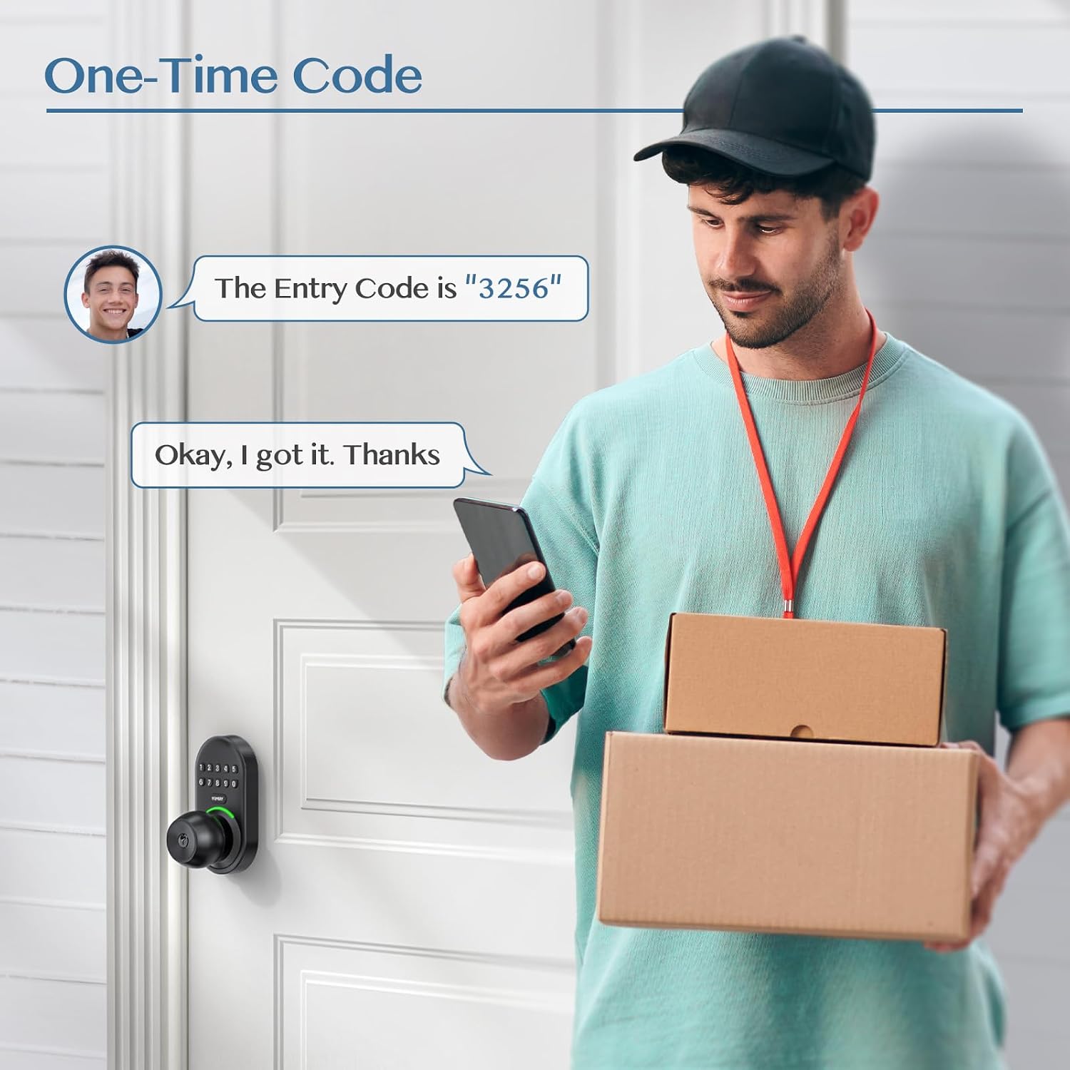 Detalle 2 de Yamiry Smart Door Knob Lock, 20 User Codes