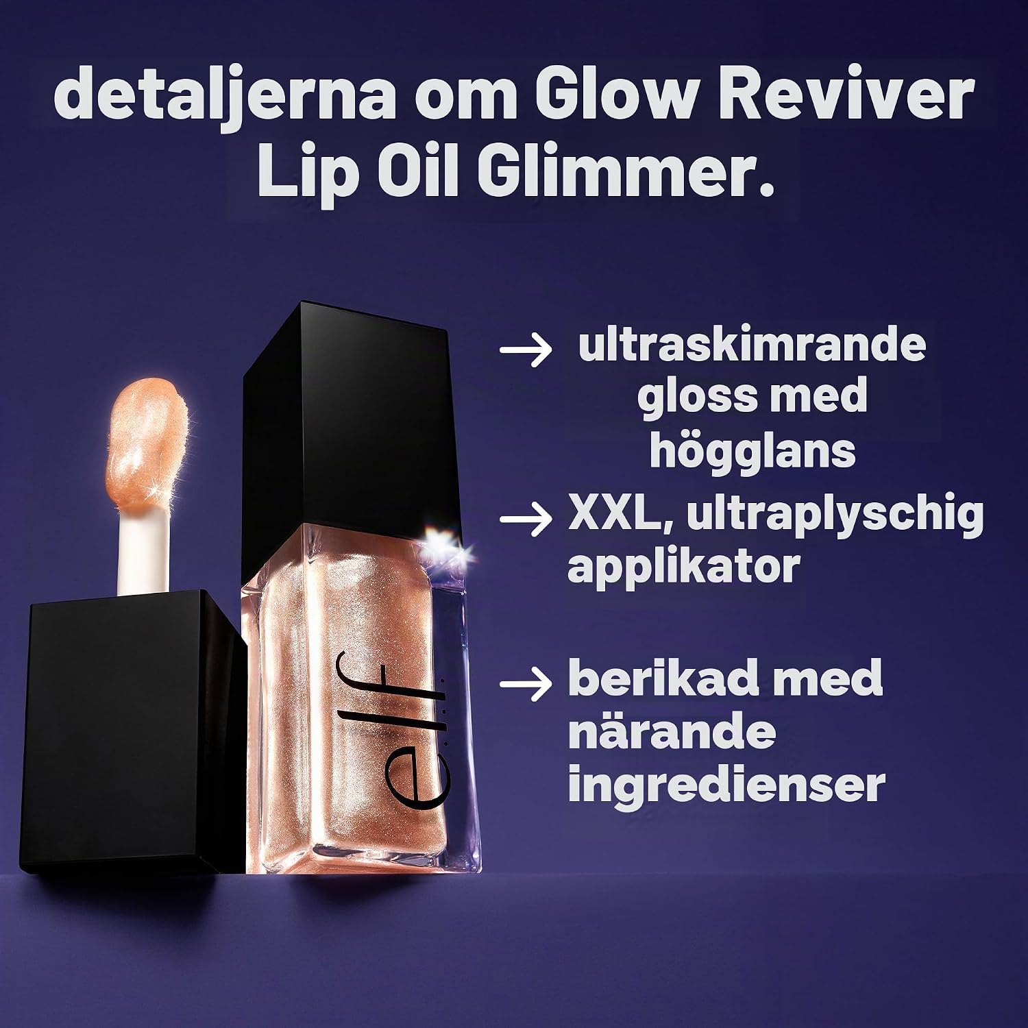 Detalle 2 de e.l.f. Glow Reviver Lip Oil Glimmer – högblank läppolja i Opal-ogy Tour