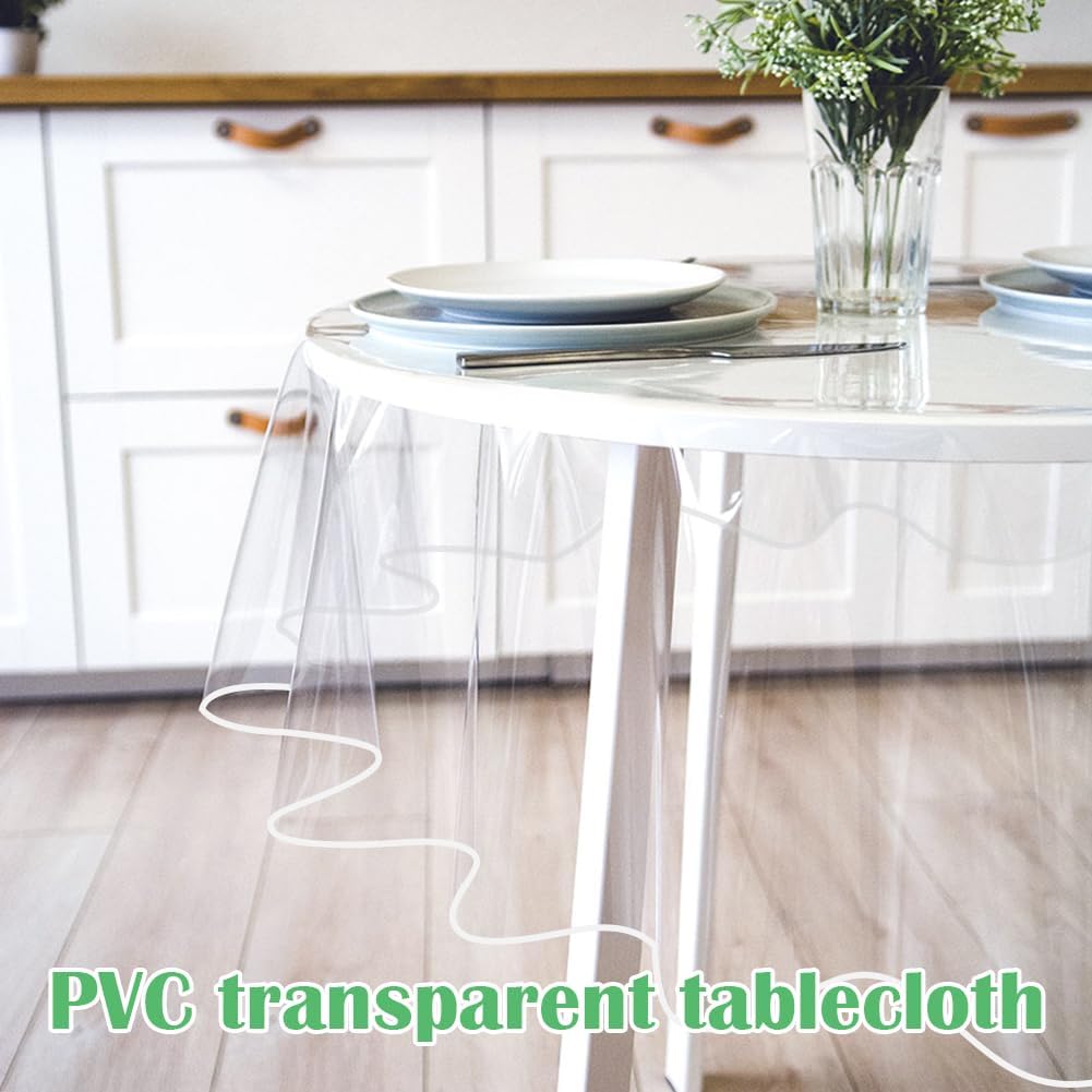 Thumbnail 2 de DASIAUTOEM Tischdecke Transparent Rund, Durchsichtige Tischdecke, Tischfolie Durchsichtig, PVC Folie Fettdicht Tischschutzfolie Tischschutz, Rund Klarsicht Durchmesser 122 cm
DASIAUTOEM Tischdecke Transparent Rund, Durchsi…