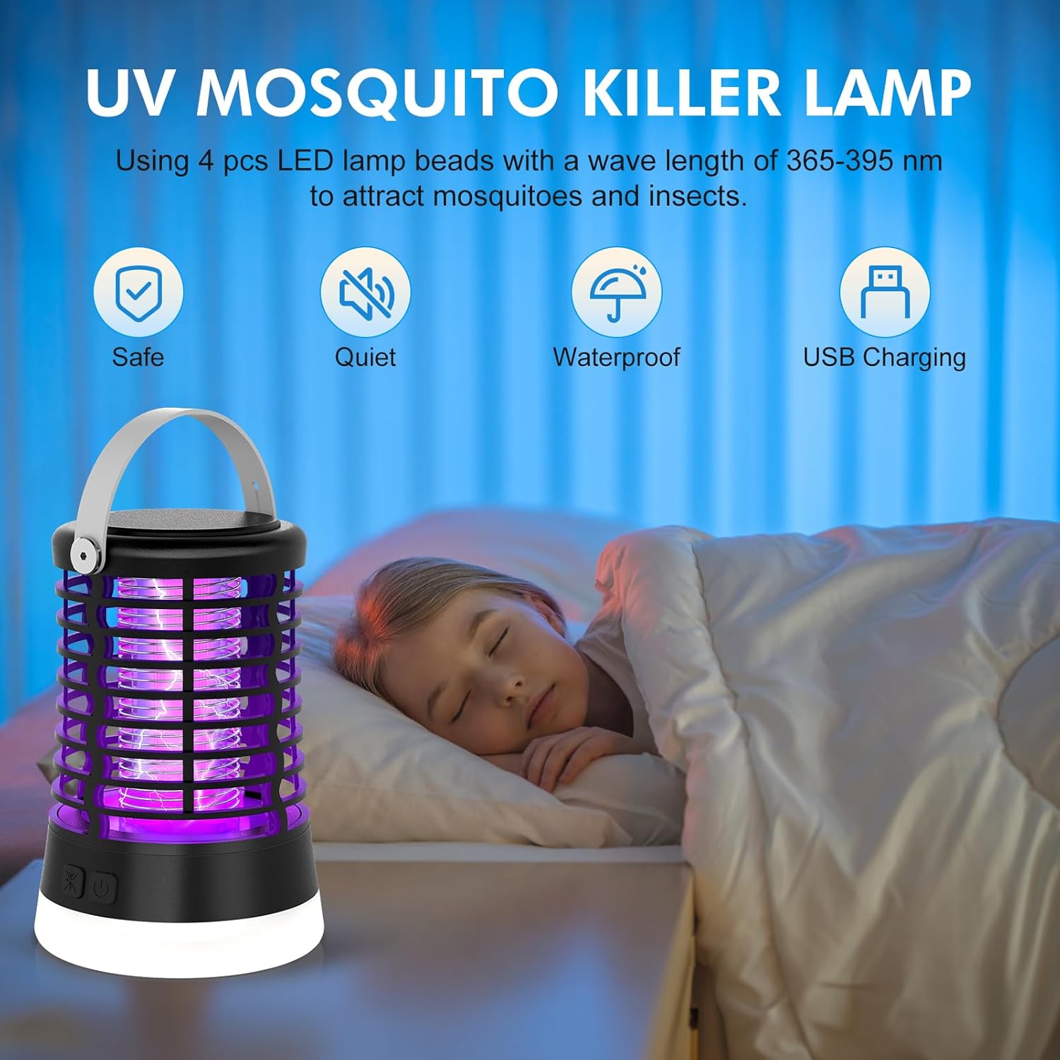 Thumbnail 3 de Regevo Lampe Anti Moustique Exterieur – Lampe 3 en 1 pour camping, USB-C, IP66, 2200mAh
