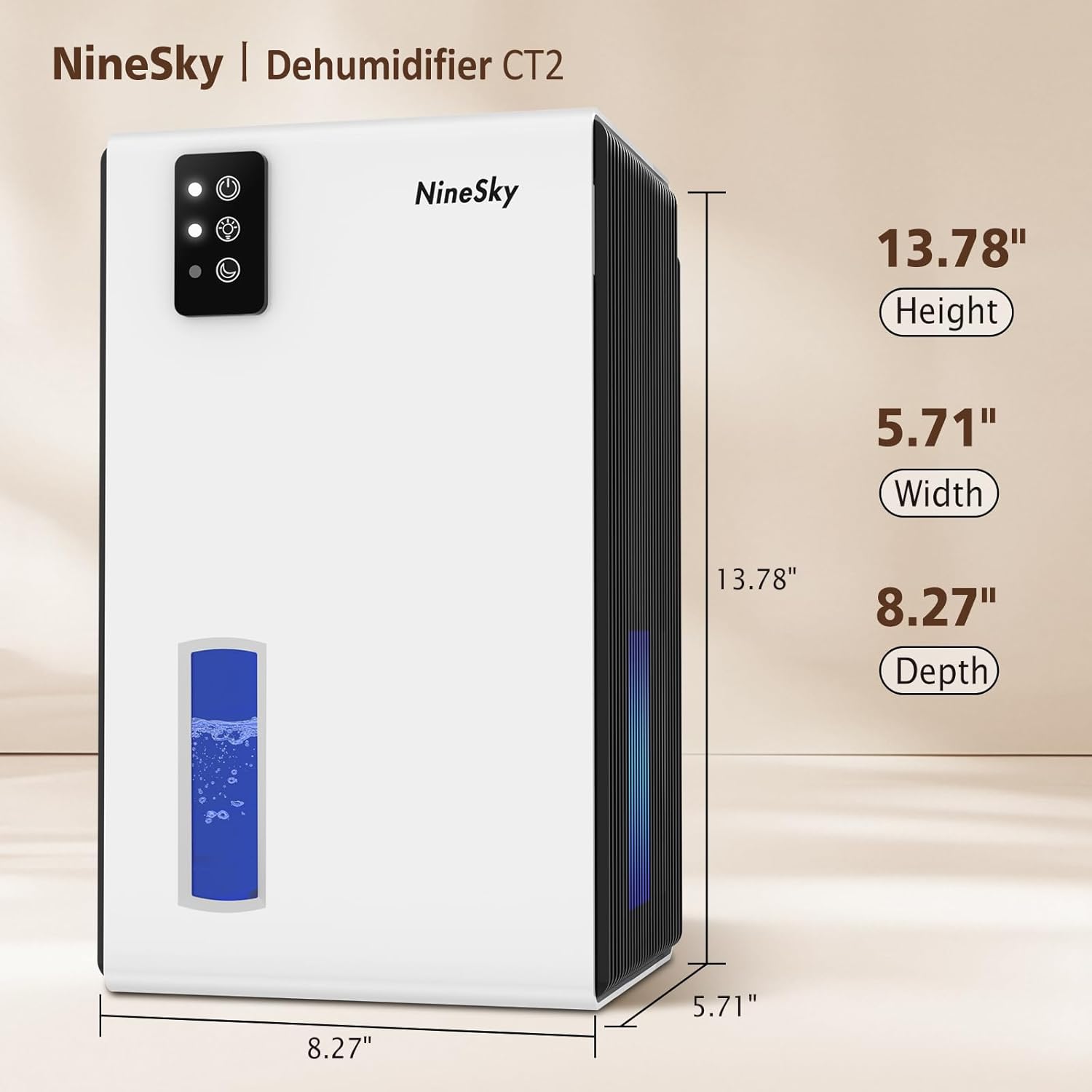 Detalle 2 de NineSky Dehumidifiers 95 oz Water Tank for 1000 sq ft ๐