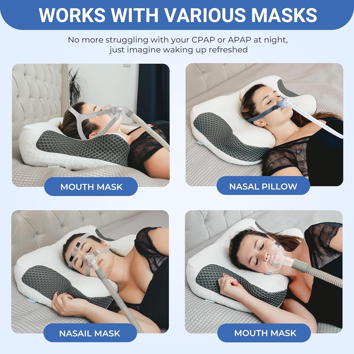 Detalle 2 de Elviros Almohada CPAP Cervical 60x42 cm