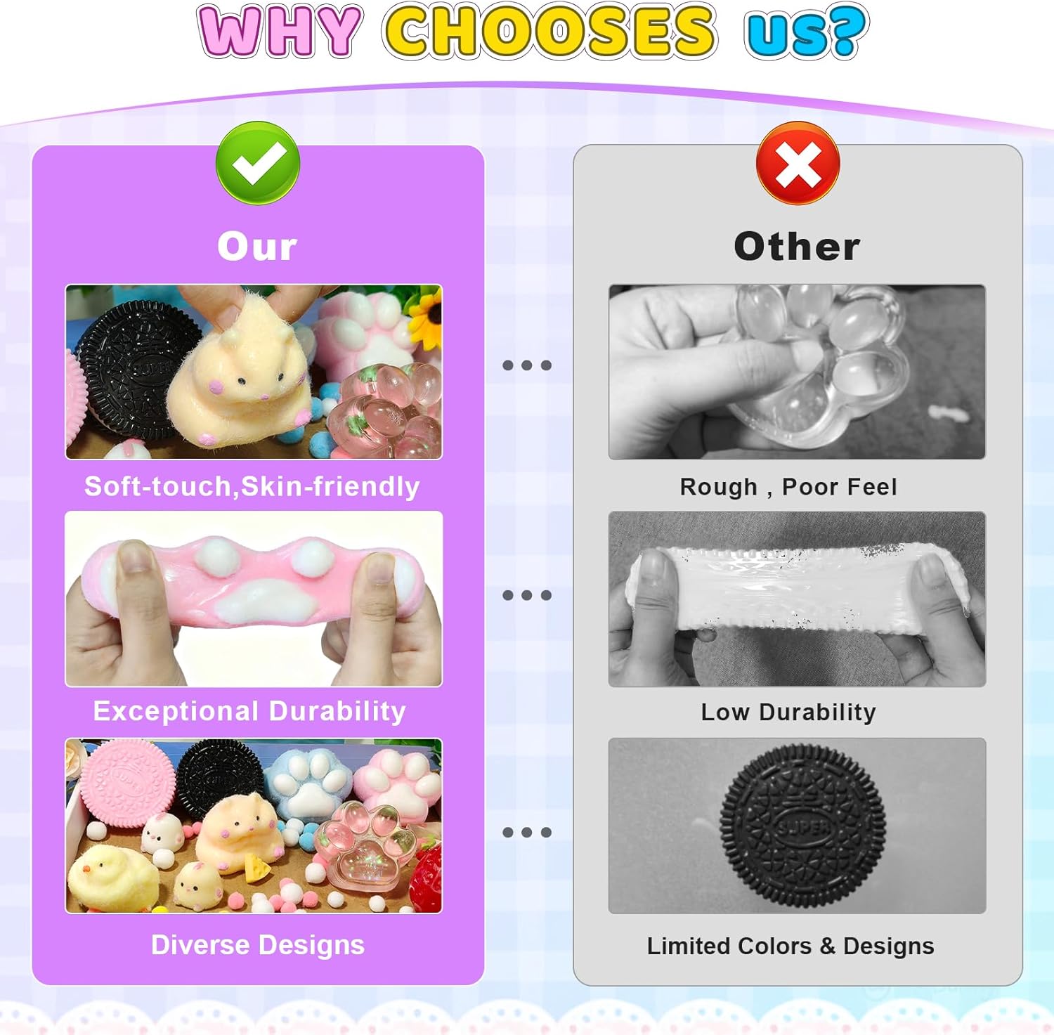 Thumbnail 4 de PSBMAC 22PCS Squishy Pack Squeeze Toys Set (8 Large + 14 Small) for Kids and Adults