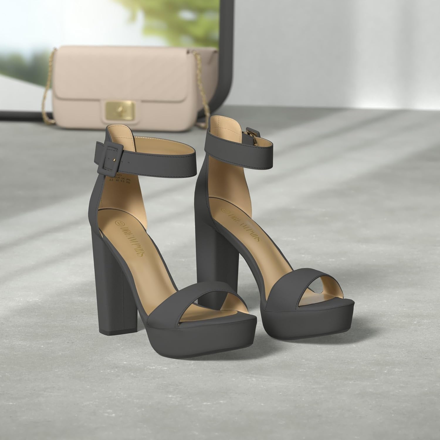 Thumbnail 2 de DREAM PAIRS Women's Platform Heel Sandals review: Open Toe, Ankle Strap, 12.7 cm Heel