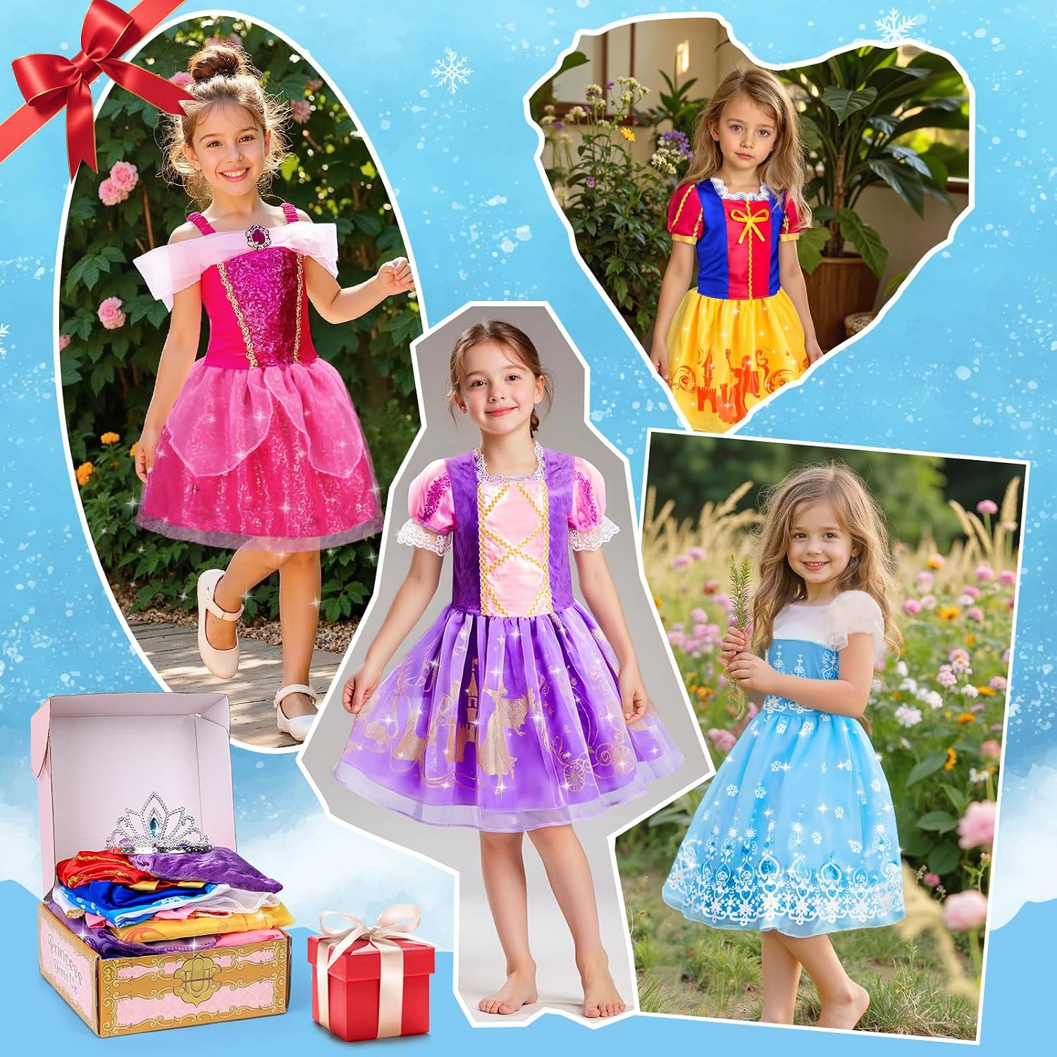 Thumbnail 2 de WIKITOT Princess Costumes 4 sets for girls