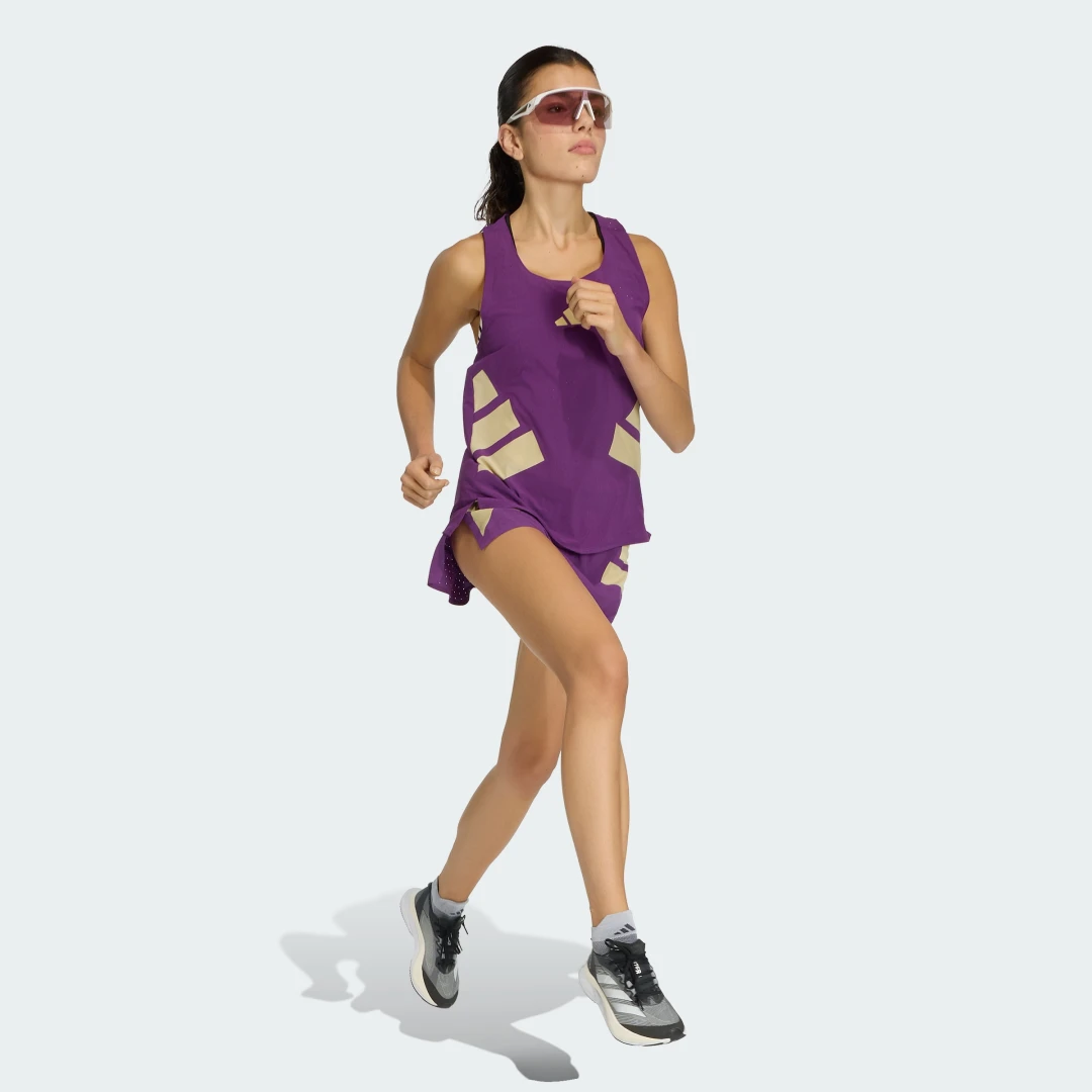 Detalle de Camiseta sin mangas Adizero Road to Records de Adidas — violeta