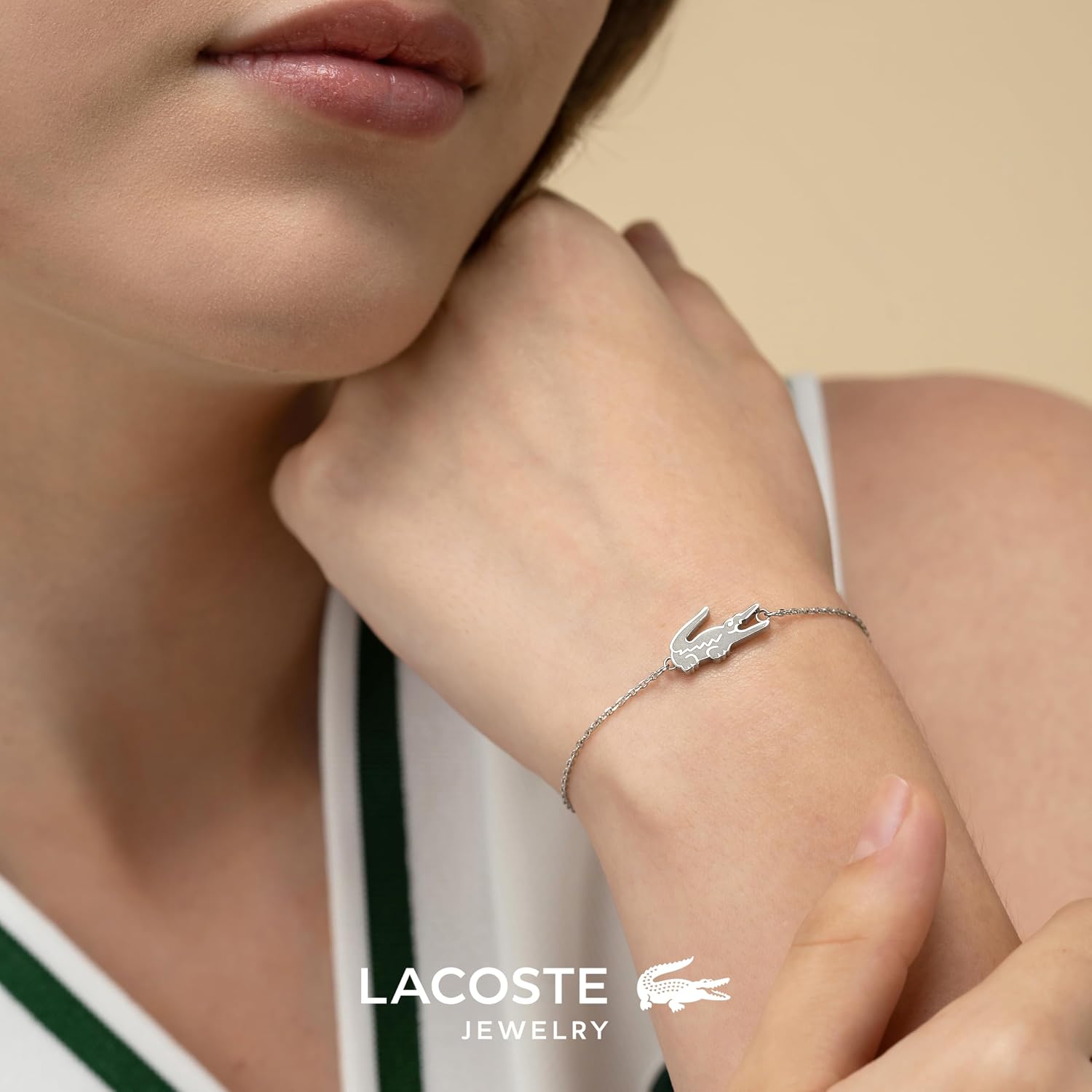 Detalle 2 de Lacoste Gliederarmband Damen – CROCODILE Kollektion, Edelstahl, multifarbig
