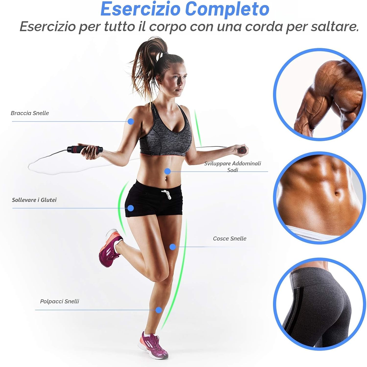 Detalle 2 de Blukar Speed Jump Corda regolabile per fitness