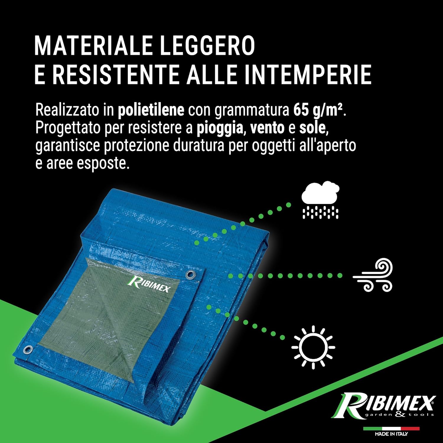 Detalle de Ribimex Telo Protettivo Leggero Impermeabile 6x10 m in Polietilene – PRB06506X10