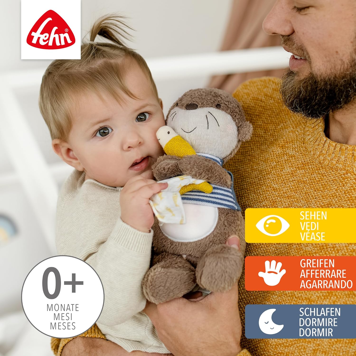 Thumbnail 1 de Fehn luce notturna lontra – animale di peluche con ricamo Glow-in-The-Dark e modulo luce notte, per bambini da 0 mesi