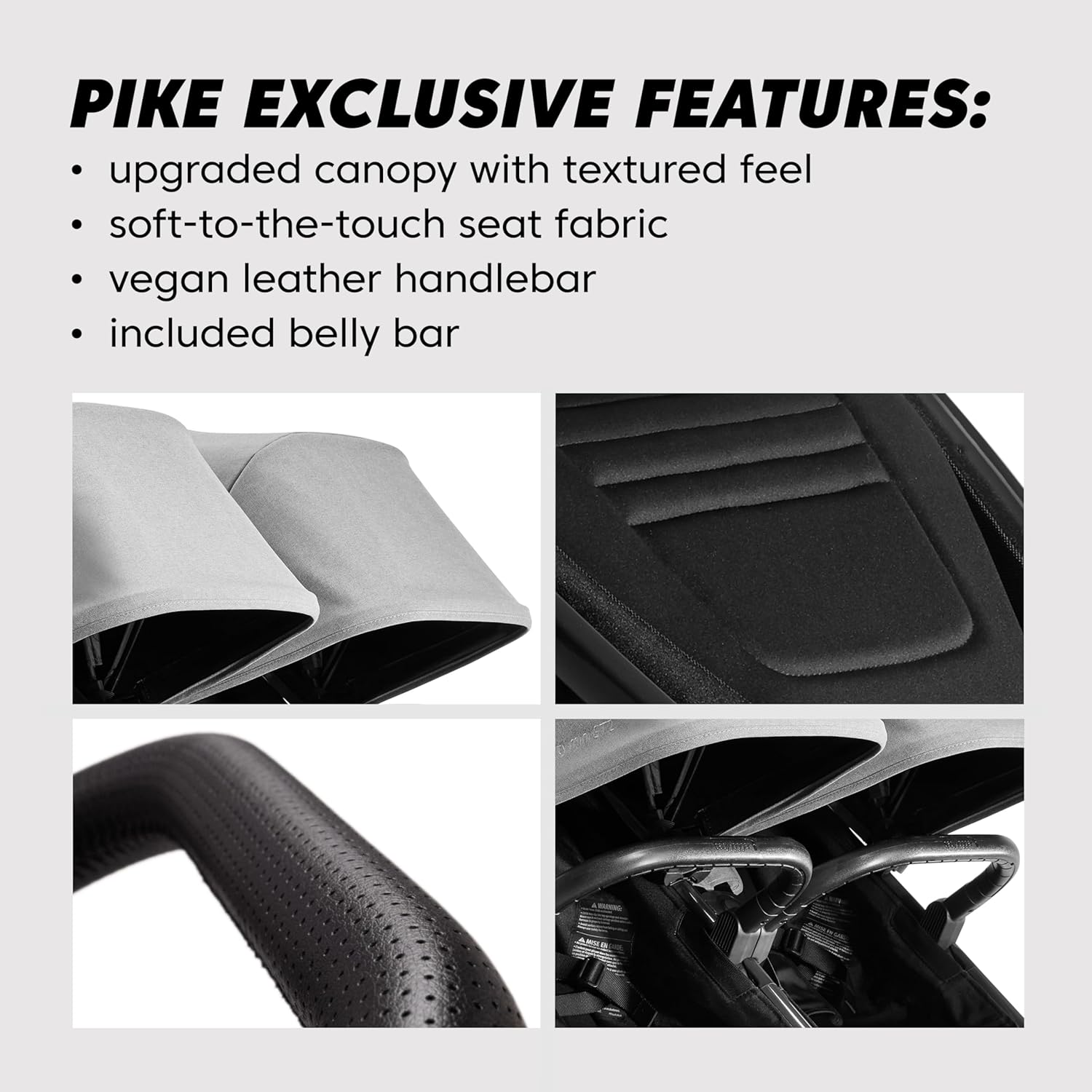 Detalle 2 de Baby Jogger City Mini GT2 All-Terrain Double Stroller (Forever Air Rubber Tires, All-Wheel Suspension, Twin Stroller with Belly Bar and Leatherette Handlebar) – Pike Color