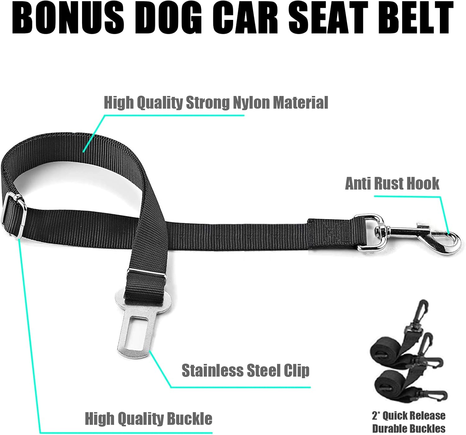 Detalle 2 de VSPETCC Dog Car Seat Cover 100% Waterproof