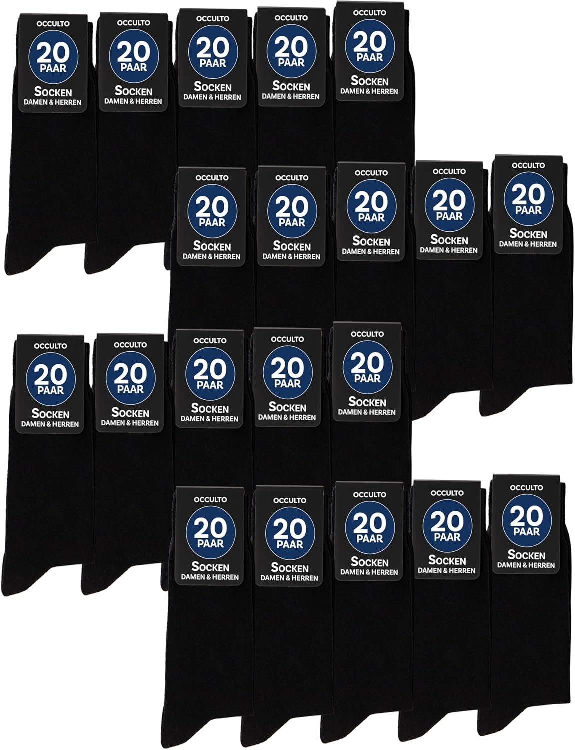 Detalle de Occulto Hermann Schwarze Socken 30er Pack