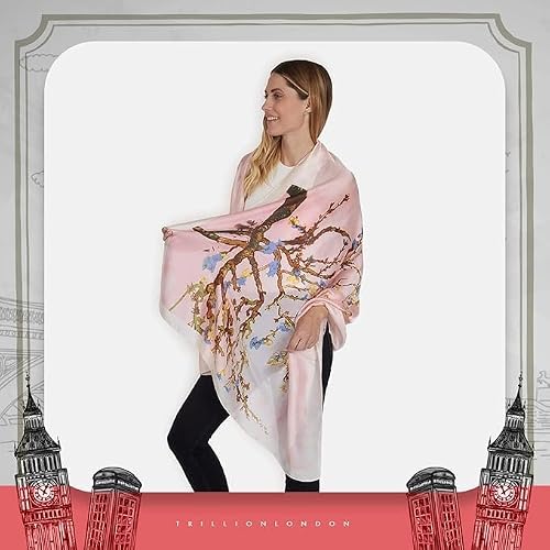 Thumbnail 1 de Trillion London Silk Scarf – Birthday Gift for Women, Designer Lightweight Printed Silk