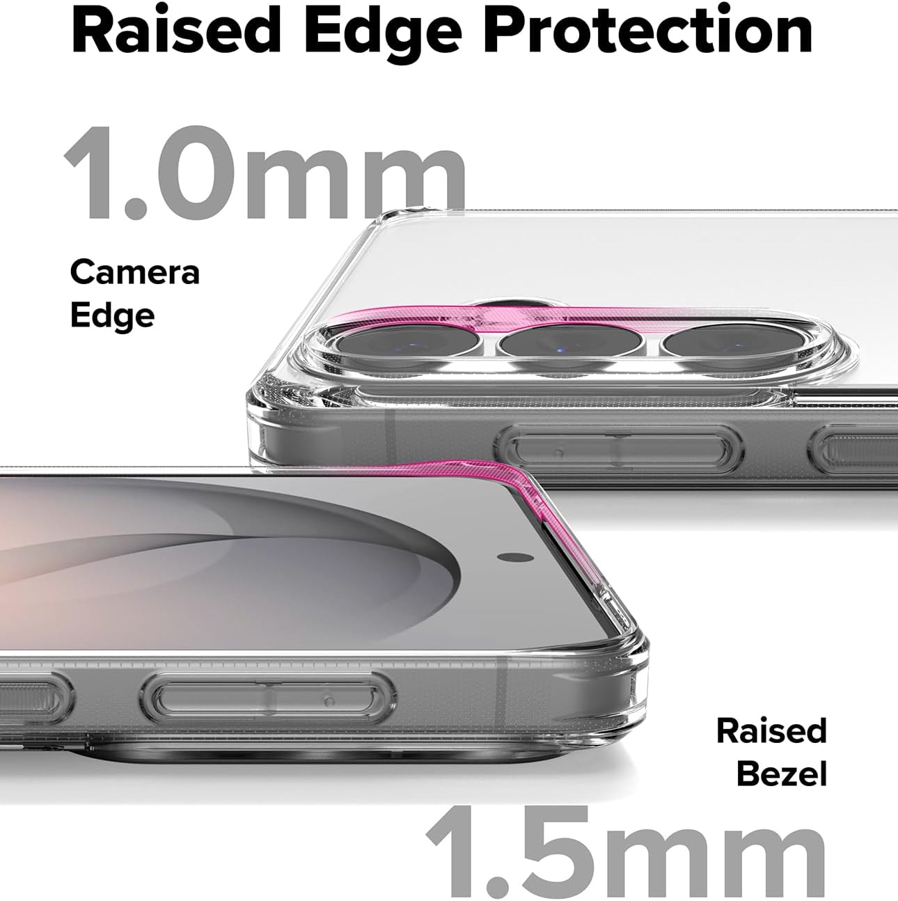 Detalle de Ringke Fusion Hülle für Samsung Galaxy S26 – transparente Rückseite, TPU-Rahmen, kratzfest