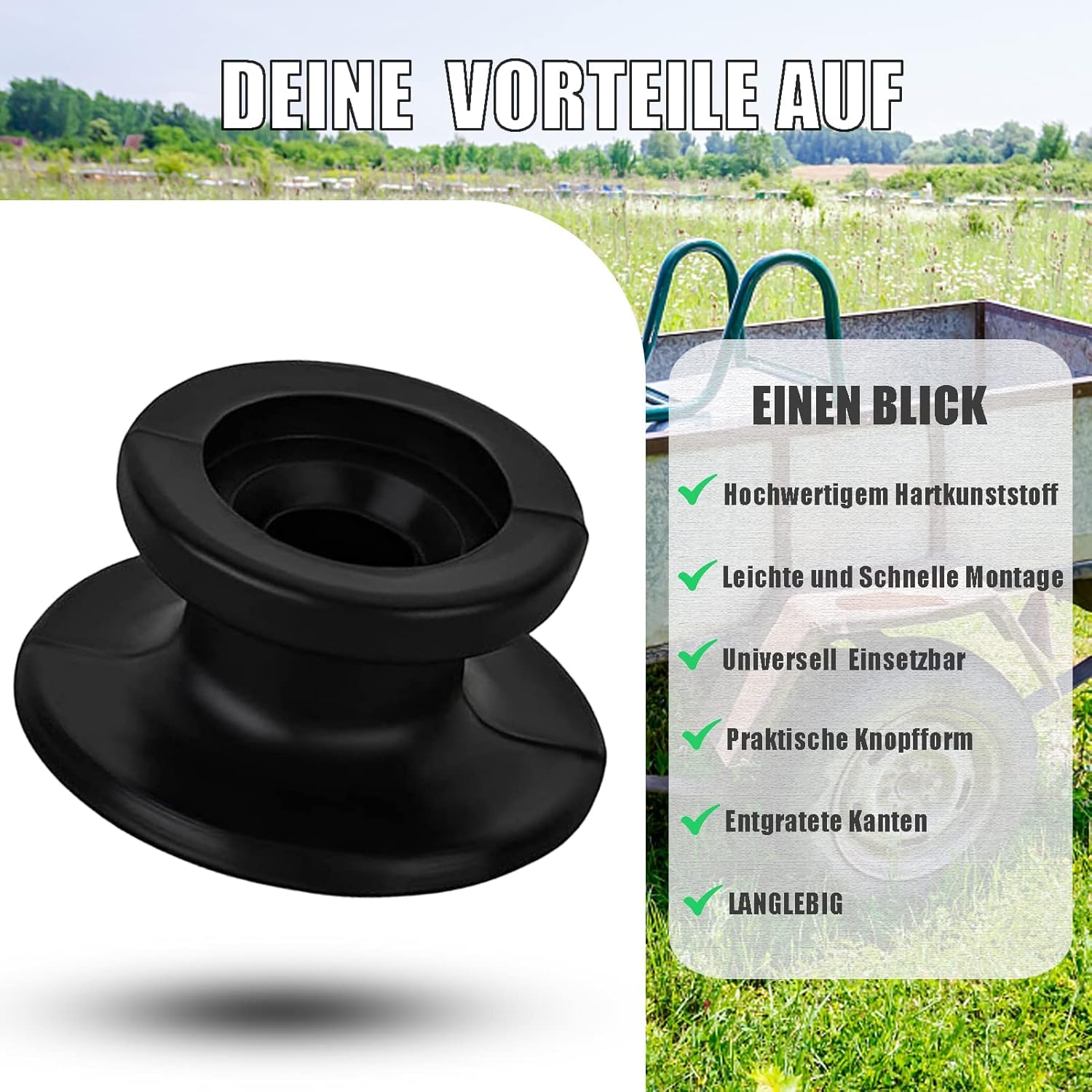 Detalle de Lot de 30 Boutons Ronds de Fixation pour bâche de remorque – Rivets inclus – Plastique dur et robuste