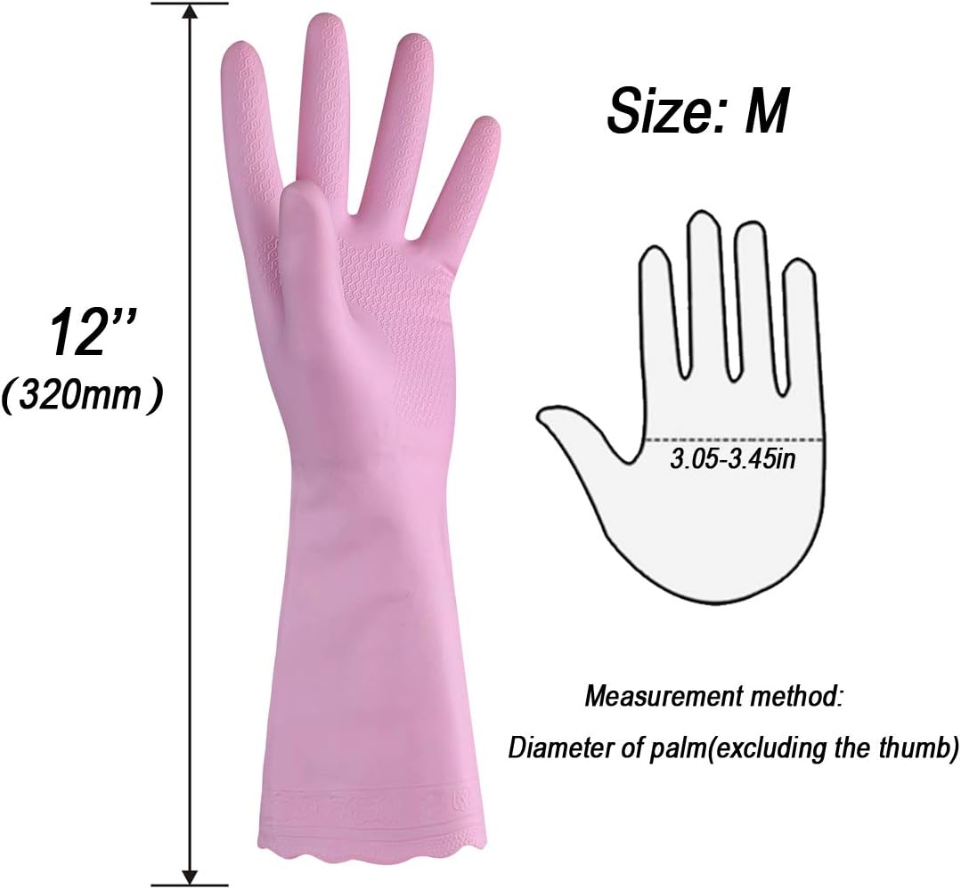 Detalle 2 de HSL Household Cleaning Gloves (2 Pairs) – Latex-Free, PVC, Cotton-Lined, Waterproof, Non-Slip, Medium