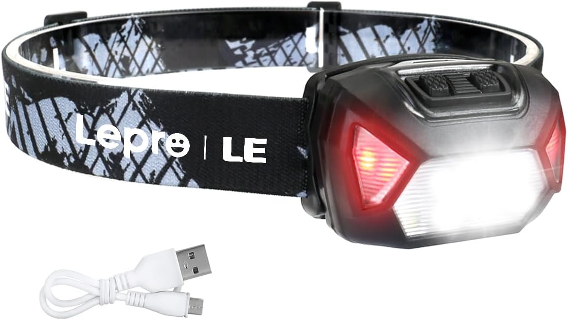 Imagen de Lepro Head Torch Rechargeable: 2000L Waterproof LED Headlamp with 6 Lighting Modes en OfertitasTOP