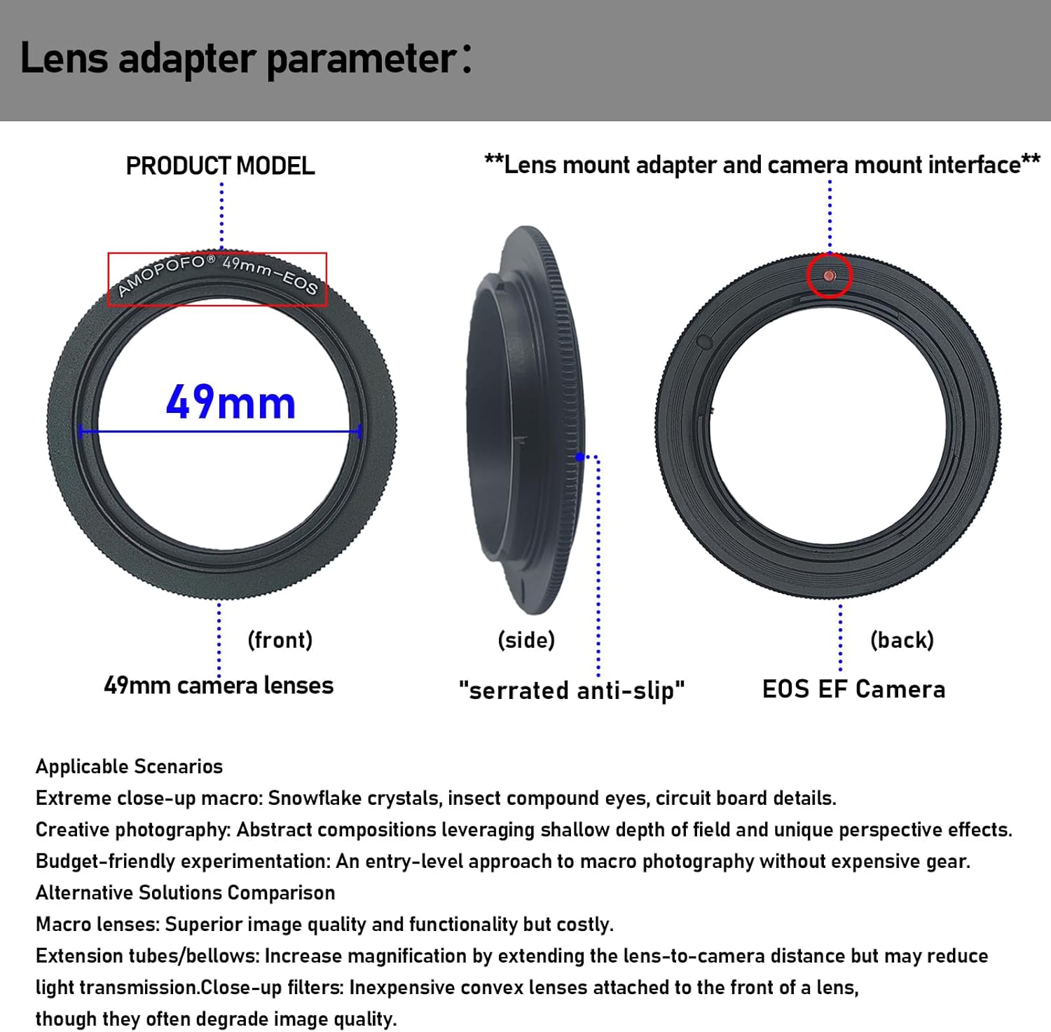 Thumbnail 1 de 49mm-EOS Reverse Mount Ring for Canon EOS