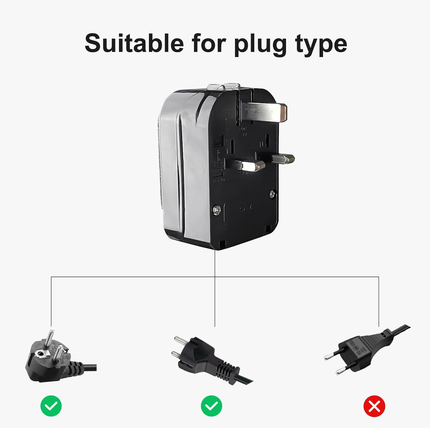 Thumbnail 2 de OFOAEEA Euro to UK Plug Adapter 13 A 🔌