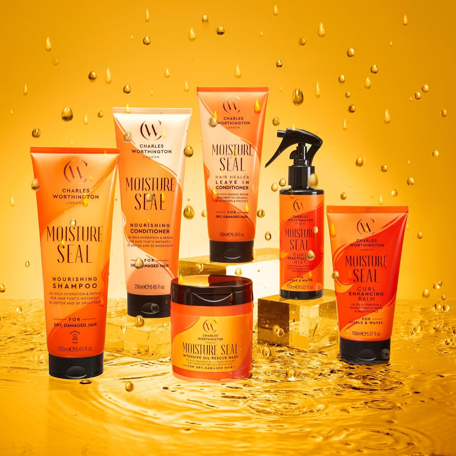 Detalle de Charles Worthington Moisture Seal Pflegeshampoo Kokosnuss, Argan- und Macadamia-Öle
