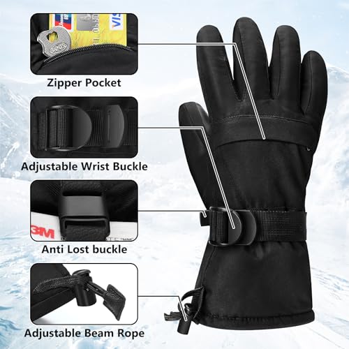 Thumbnail 4 de Odtmger Ski Gloves: Waterproof Snow Gloves for Cold Weather