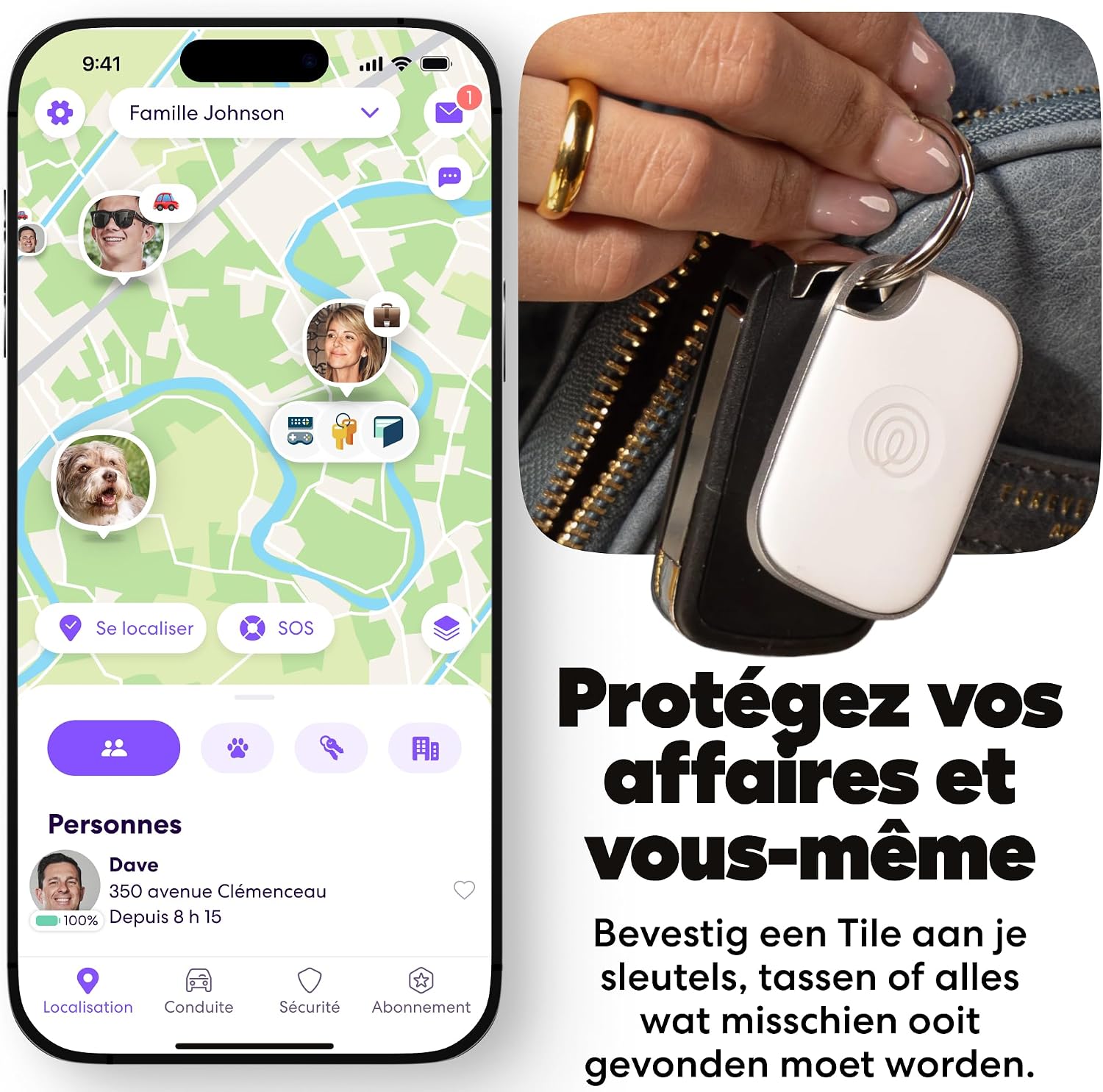 Detalle de Life360 Tile Pro - Tracker Bluetooth Puissant, détecteur de clés et localisateur d'objets, lot blanc