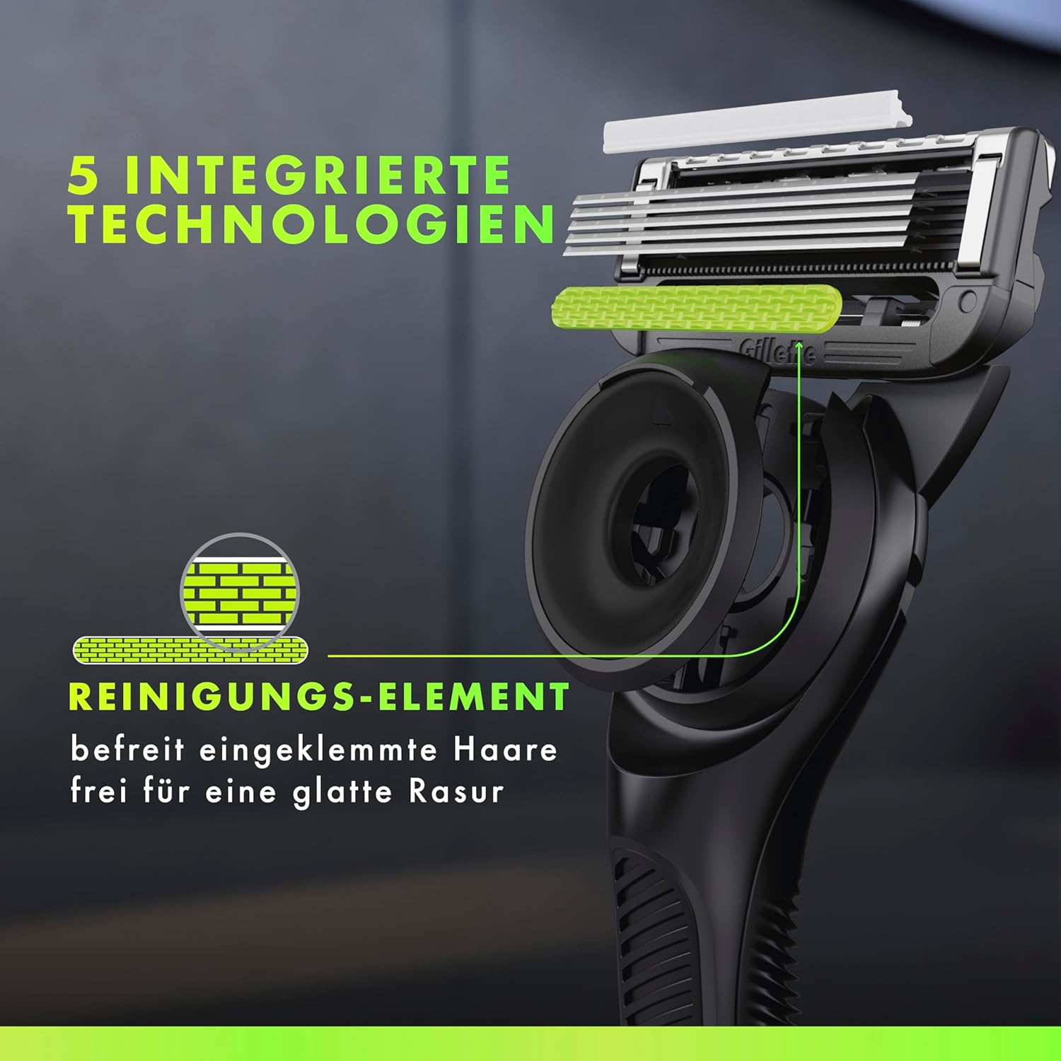 Detalle de GilletteLabs Herrenrasierer mit Reinigungselement – UEFA Champions League Special Edition