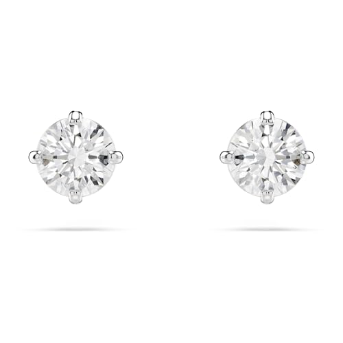 Detalle de Swarovski Orecchini a lobo Attract Round, Bianchi, Placcato rodio