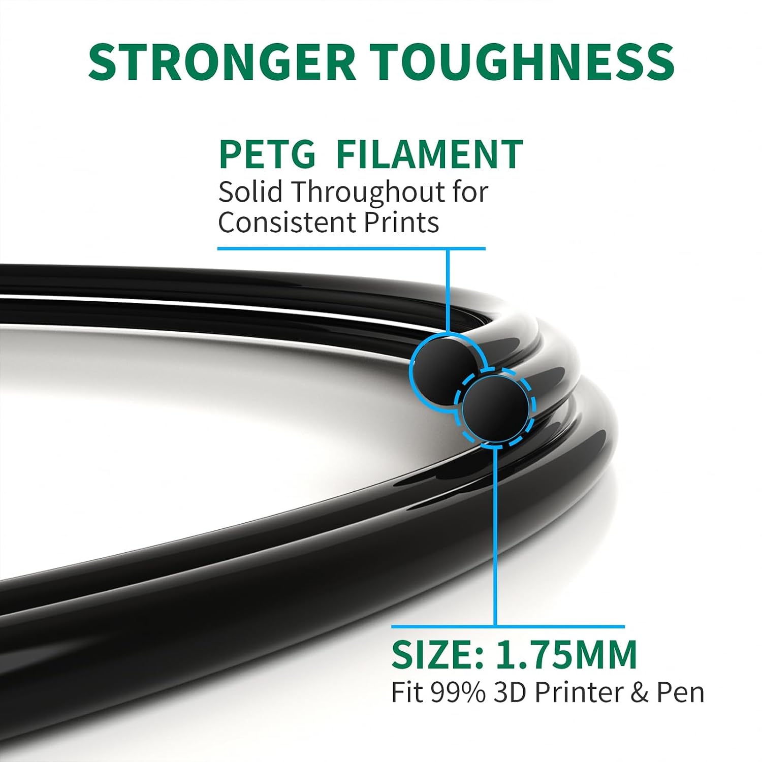 Thumbnail 3 de GEEETECH PETG Filament 1,75 mm Schwarz 1 kg