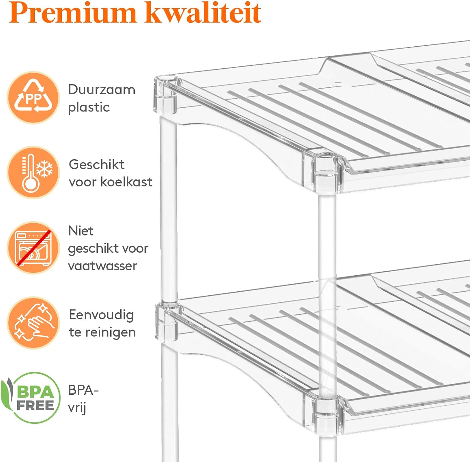 Thumbnail 6 de Lifewit 25073 flessenrek, stapelbaar voor 9 flessen, transparant kunststof