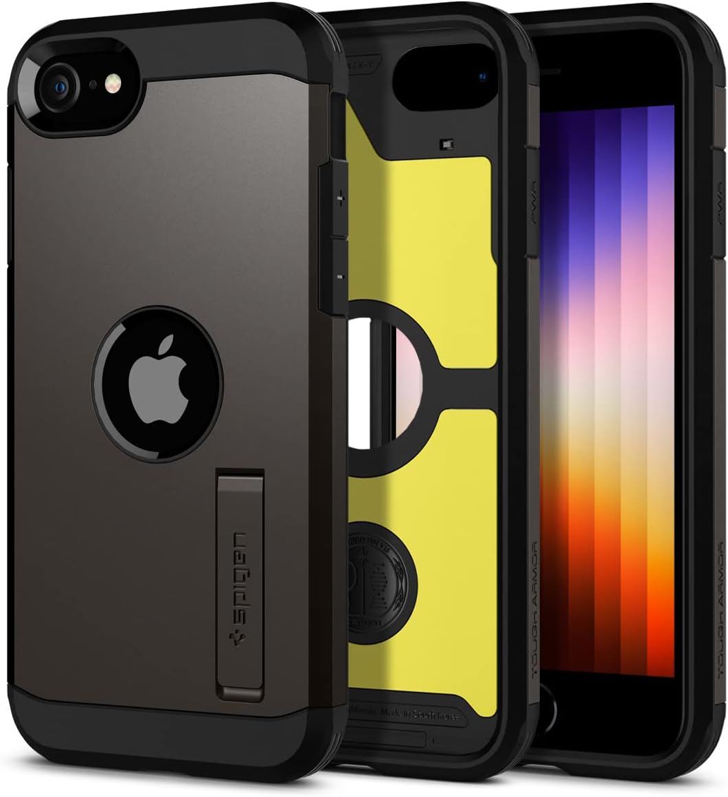 Detalle de Spigen Tough Armor coque pour iPhone SE 2022 5G / SE 2020 (Gunmetal)