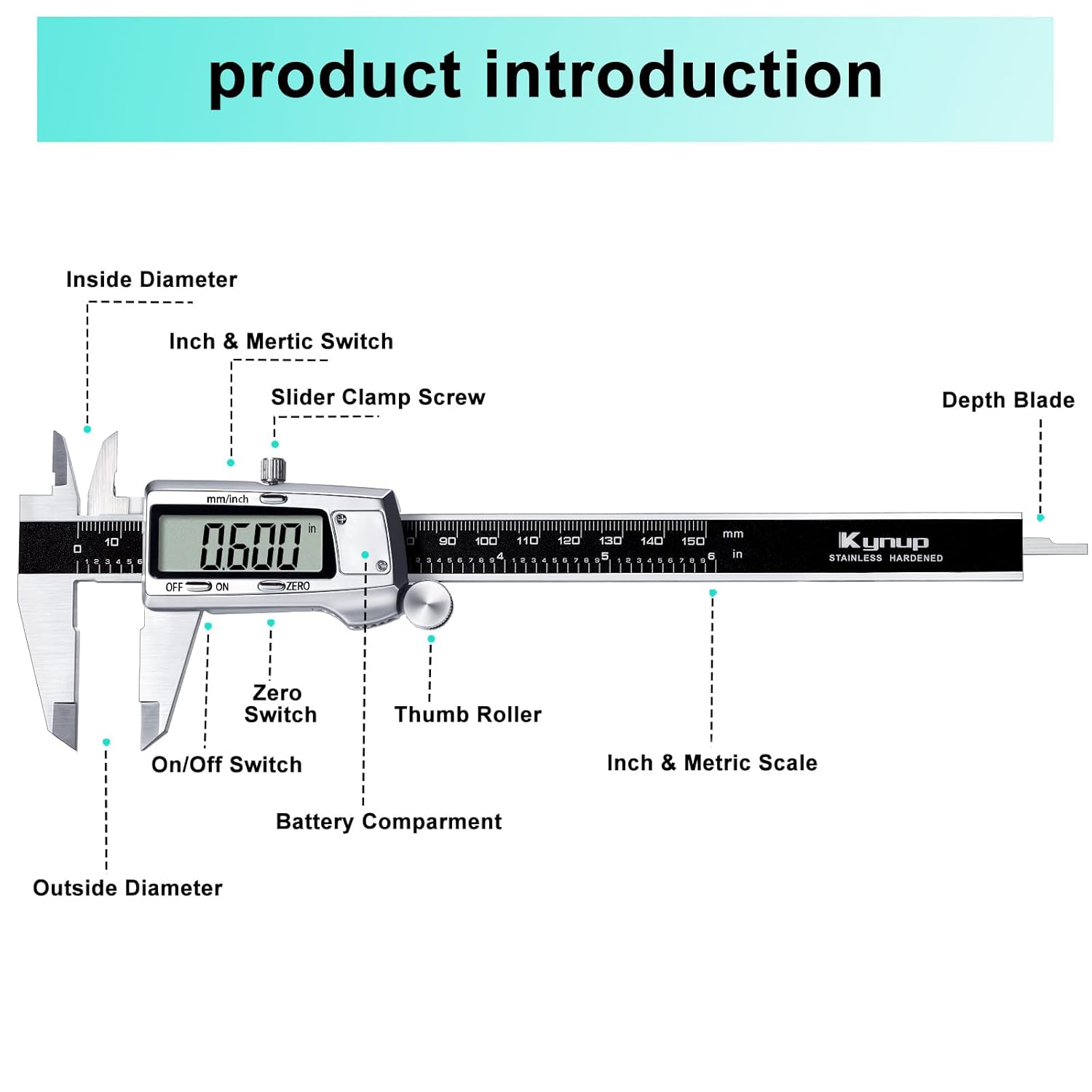 Detalle de Kynup Digital Caliper 150mm electronic caliper