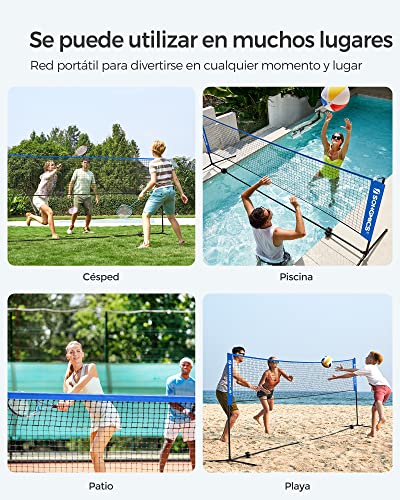 Thumbnail 4 de SONGMICS SYQ400: Red portátil de 4 m para bádminton y voleibol, altura ajustable y transporte incluido