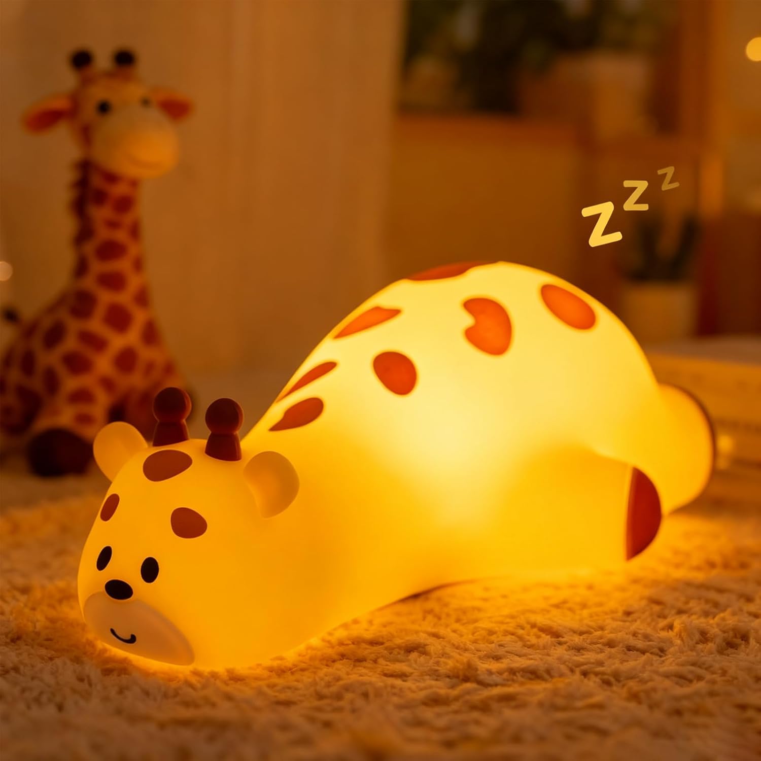 Detalle de Gemmac Giraffe Nachtlicht – dimmbares Silikon-Nachtlicht mit Touch-Steuerung