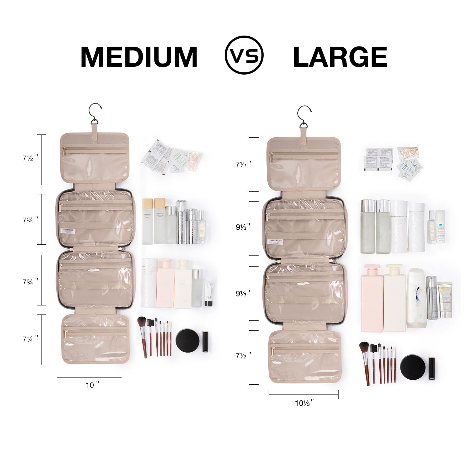 Thumbnail 3 de BAGSMART Hanging Toiletry Bag with 4 Compartments