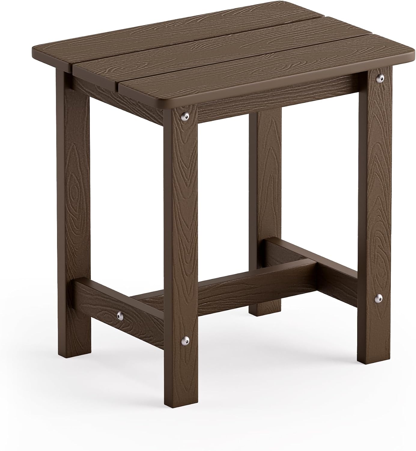 LUE BONA HDPS Outdoor Side Table, Dark Brown, 16.1-Inch