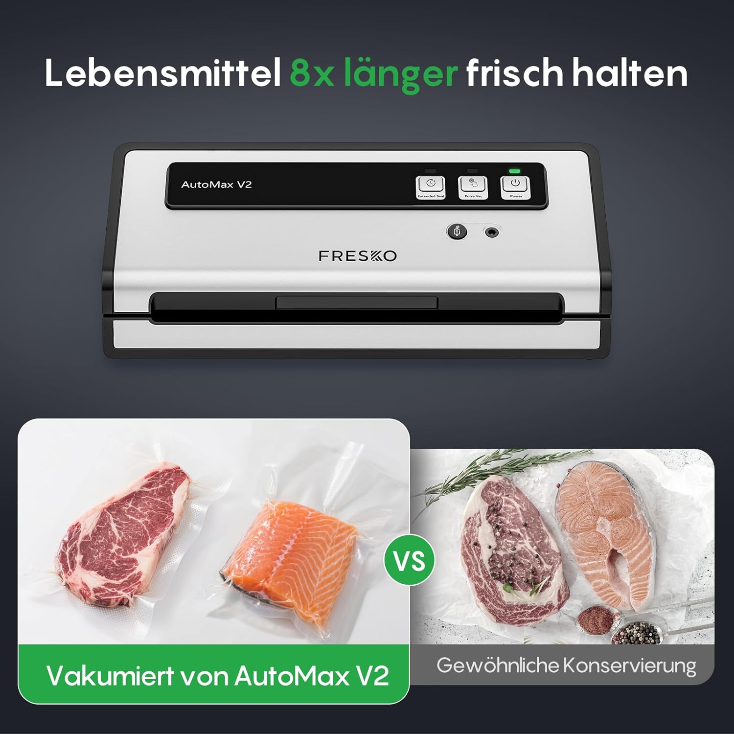 Thumbnail 5 de FRESKO Automatisches Vakuumiergerät Automax V2 (140 W) mit Doppelsiegelung und Trocken-/Feuchtmodus